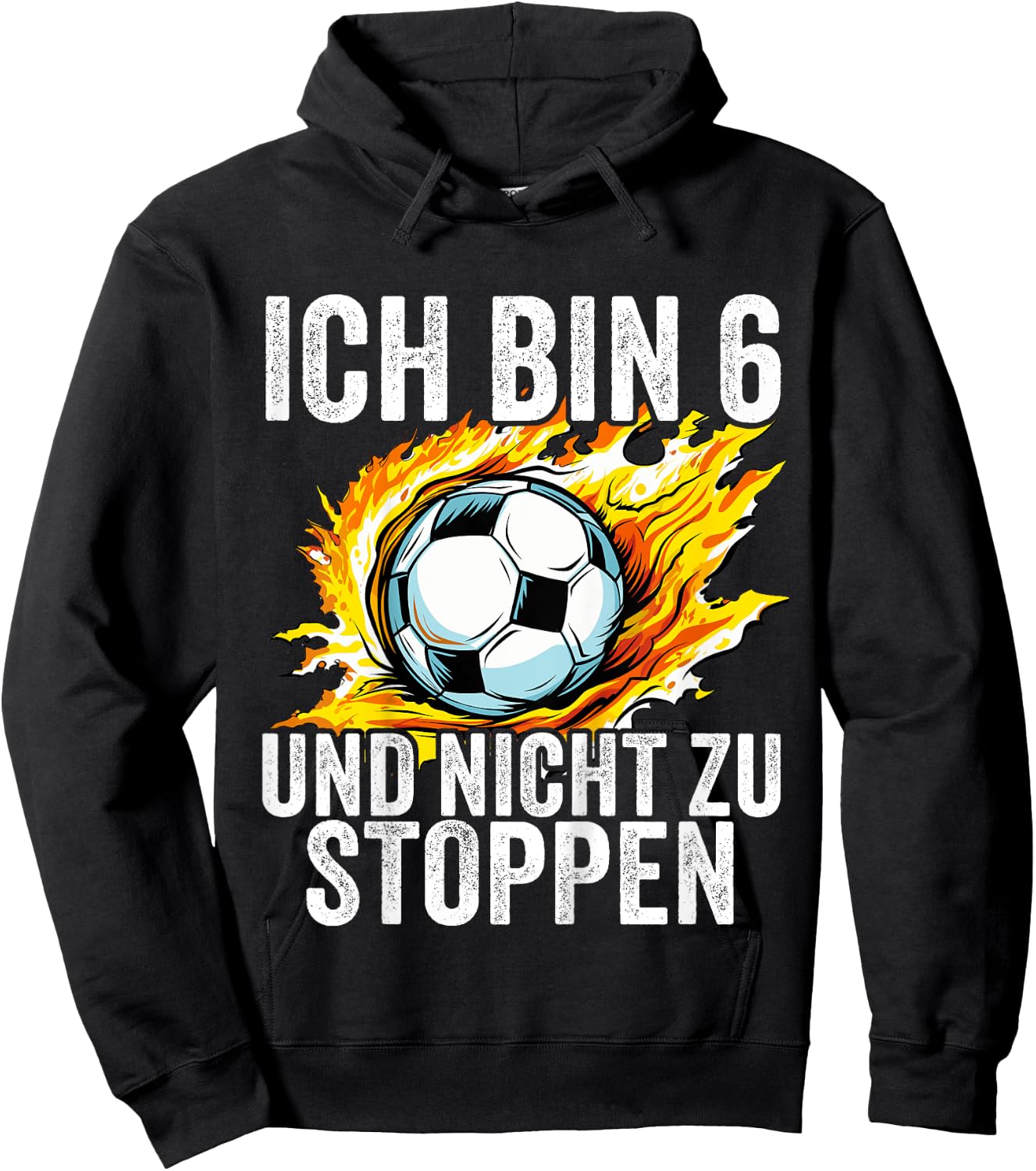 Kinder 6. Geburtstag Jungs 6 Jahre Junge Fußball Fußballer Sechs Hoodie - Hoodie | Black