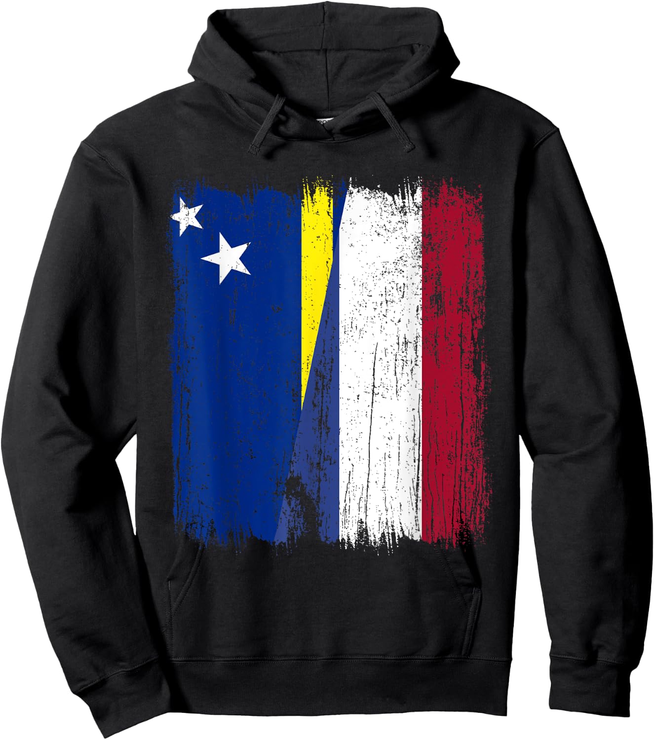 Curacao Holland Half Flag Curacaoan Dutch Heritage Hoodie - Hoodie | Black