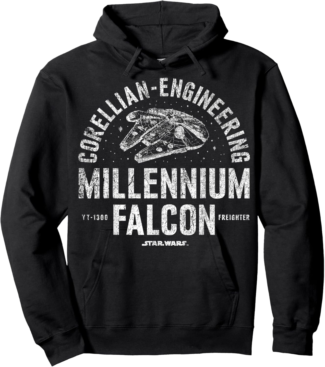 Star Wars Millennium Falcon Corellian Engineering Freighter Hoodie - Hoodie | Black