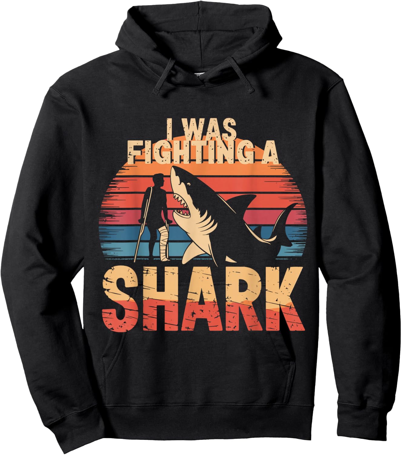 I Was Fighting a Shark Hoodie - Hoodie | Black