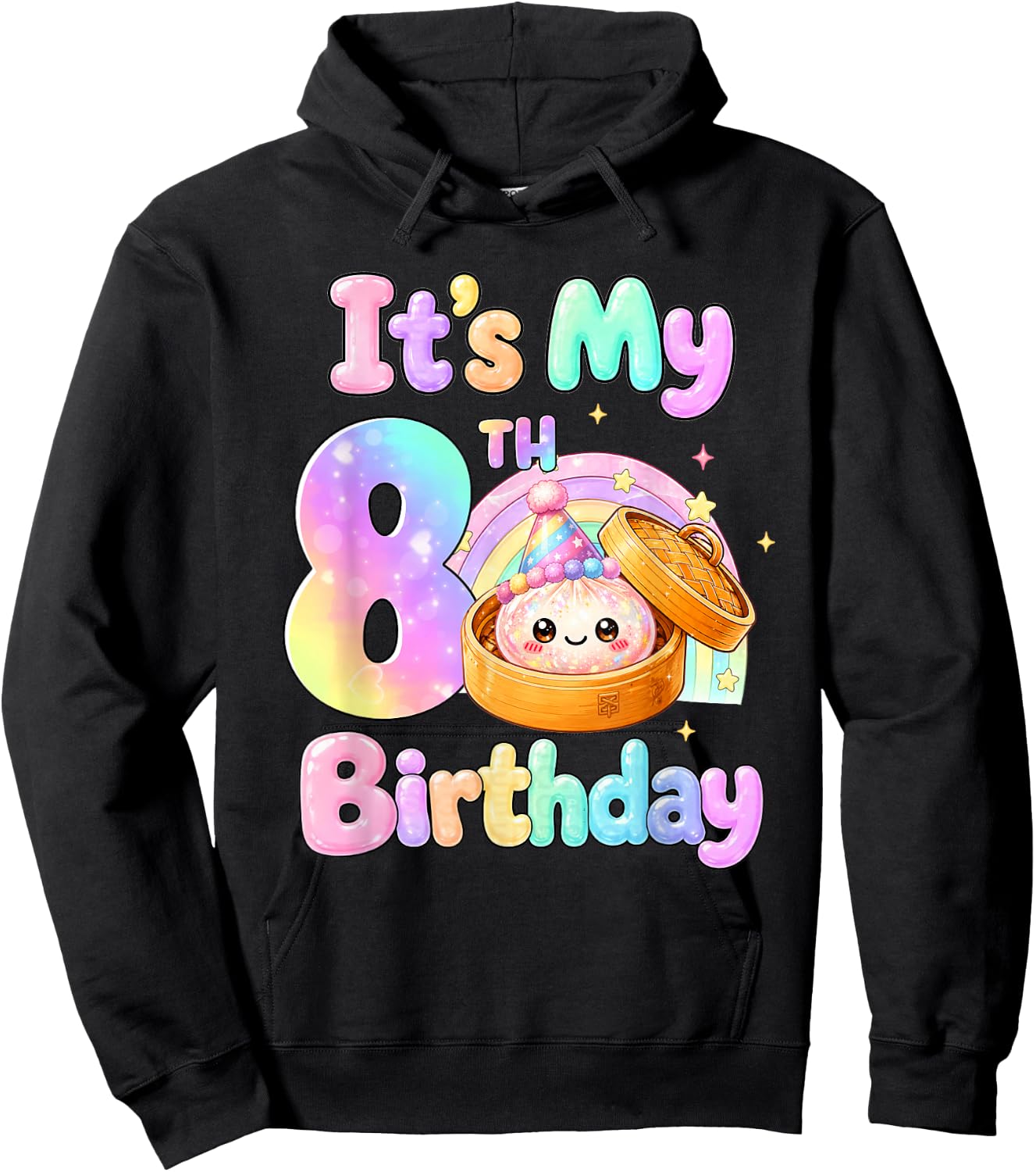 It's My 8th Birthday Kawaii Dumpling Anime Birthday Party Hoodie - Hoodie | Black