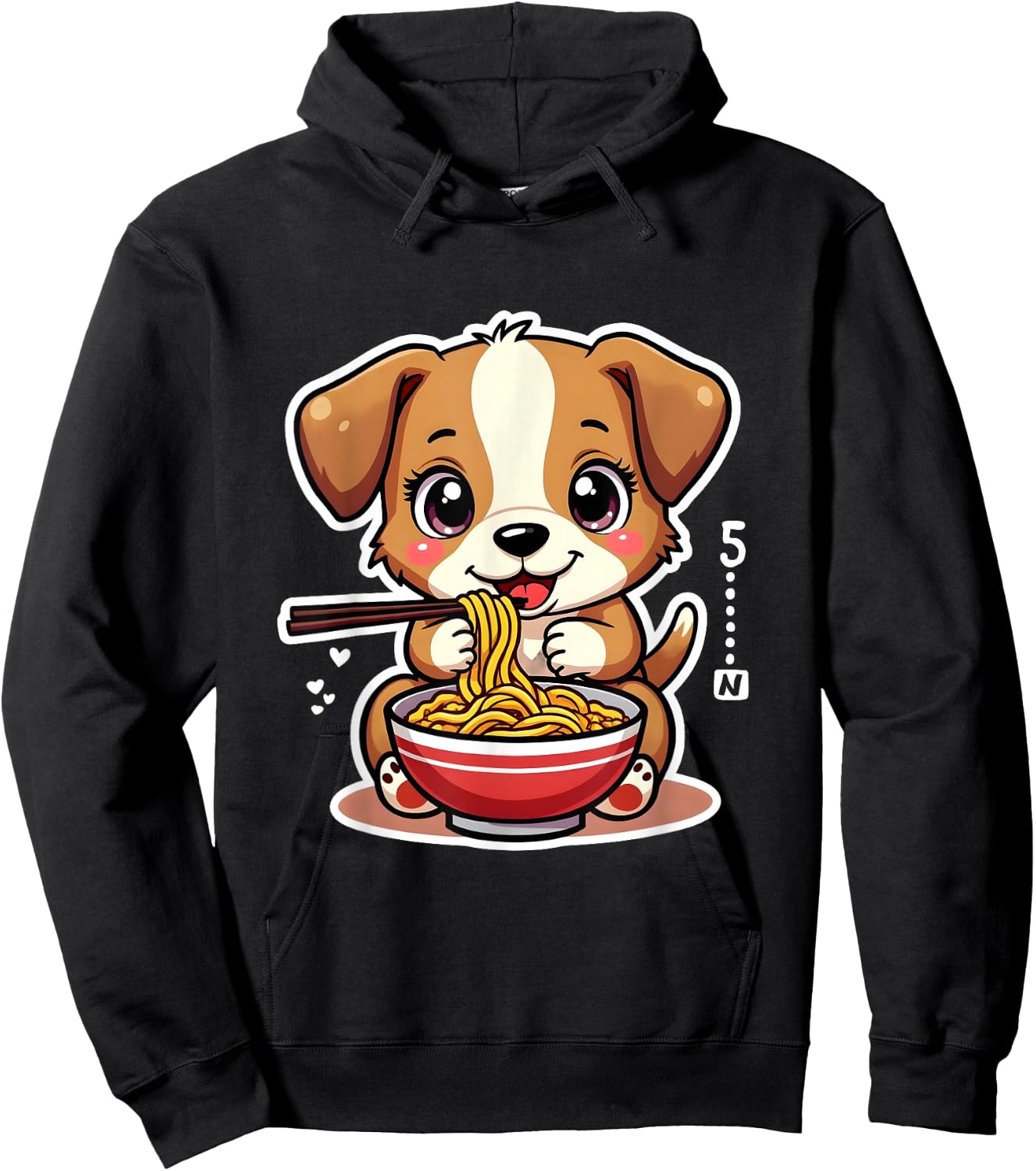 Ramen Dog Anime - Kawaii Otaku Clothes Manga Clothes , Black, S Hoodie - Hoodie | Black
