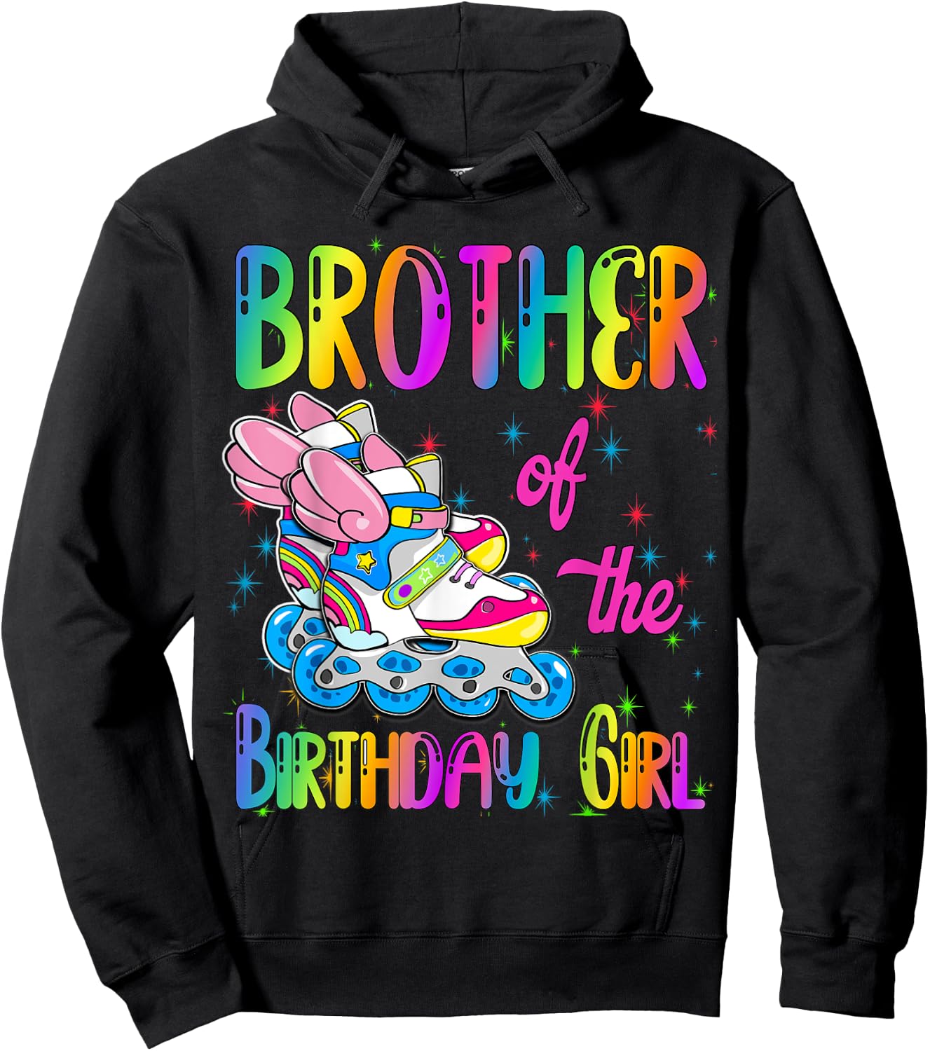 Brother of the Birthday girl Rolling skate Family Party Hoodie - Hoodie | Black