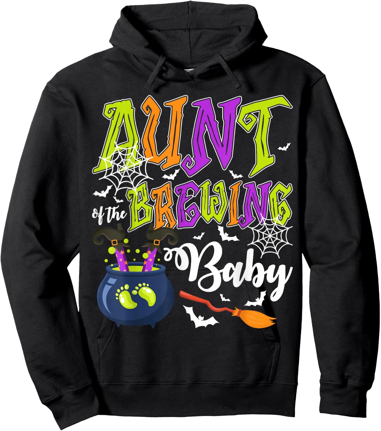 Aunt of Brewing Baby Matching Family Halloween Baby Shower Hoodie - Hoodie | Black