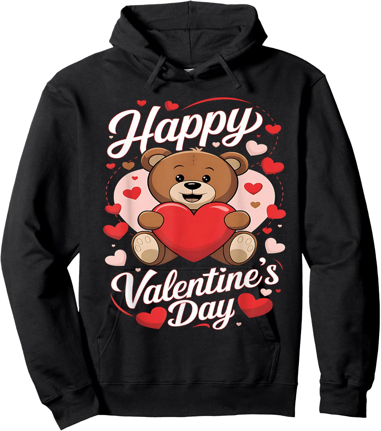 Happy Valentines Shirts Women Cute Valentine Hoodie - Hoodie | Black