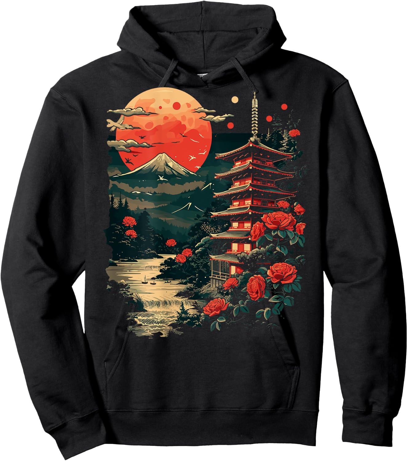 Japan Backprint , black Hoodie - Hoodie | Black