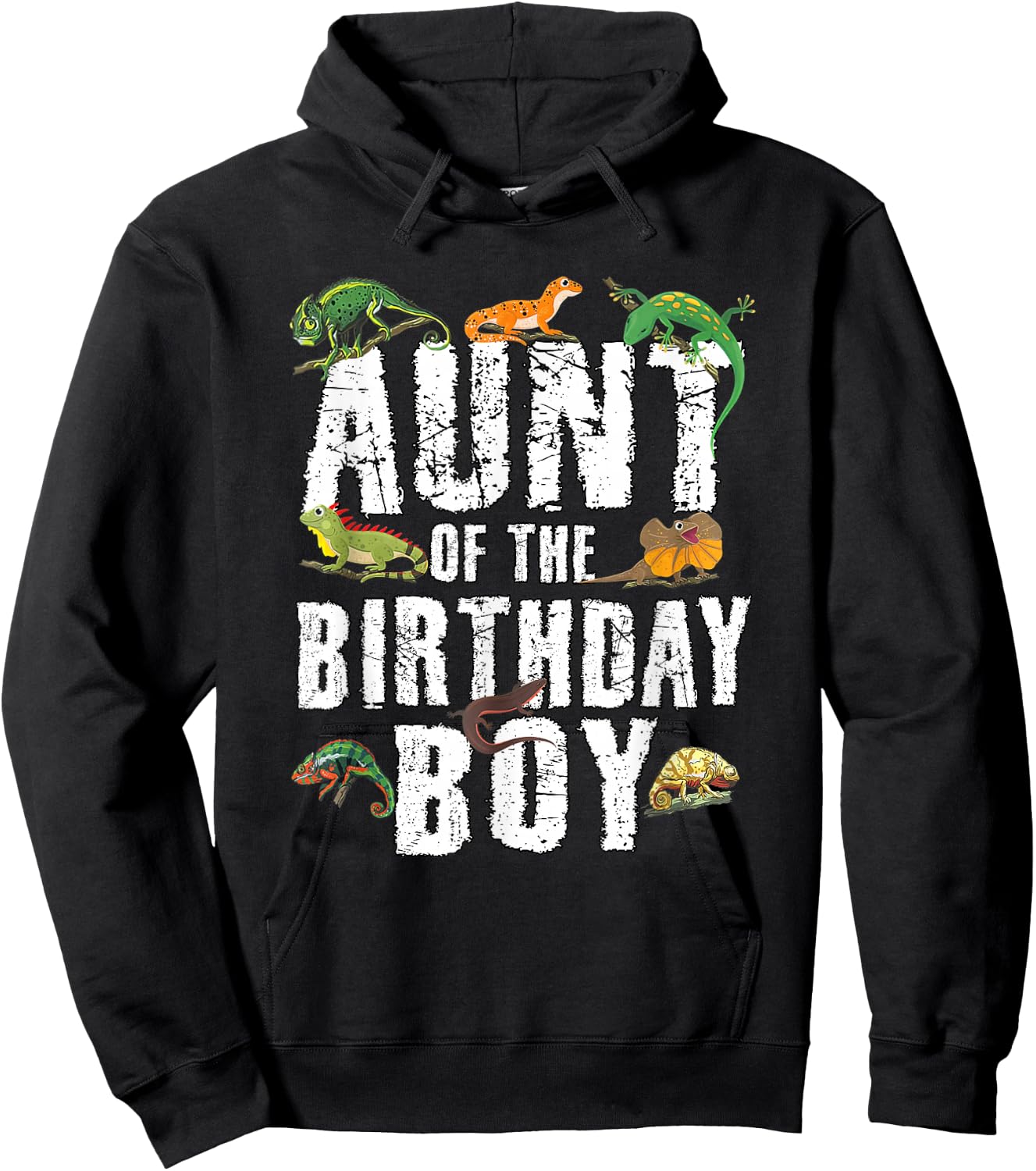Aunt of The Birthday Boy Reptiles Lizard Themed Party Hoodie - Hoodie | Black