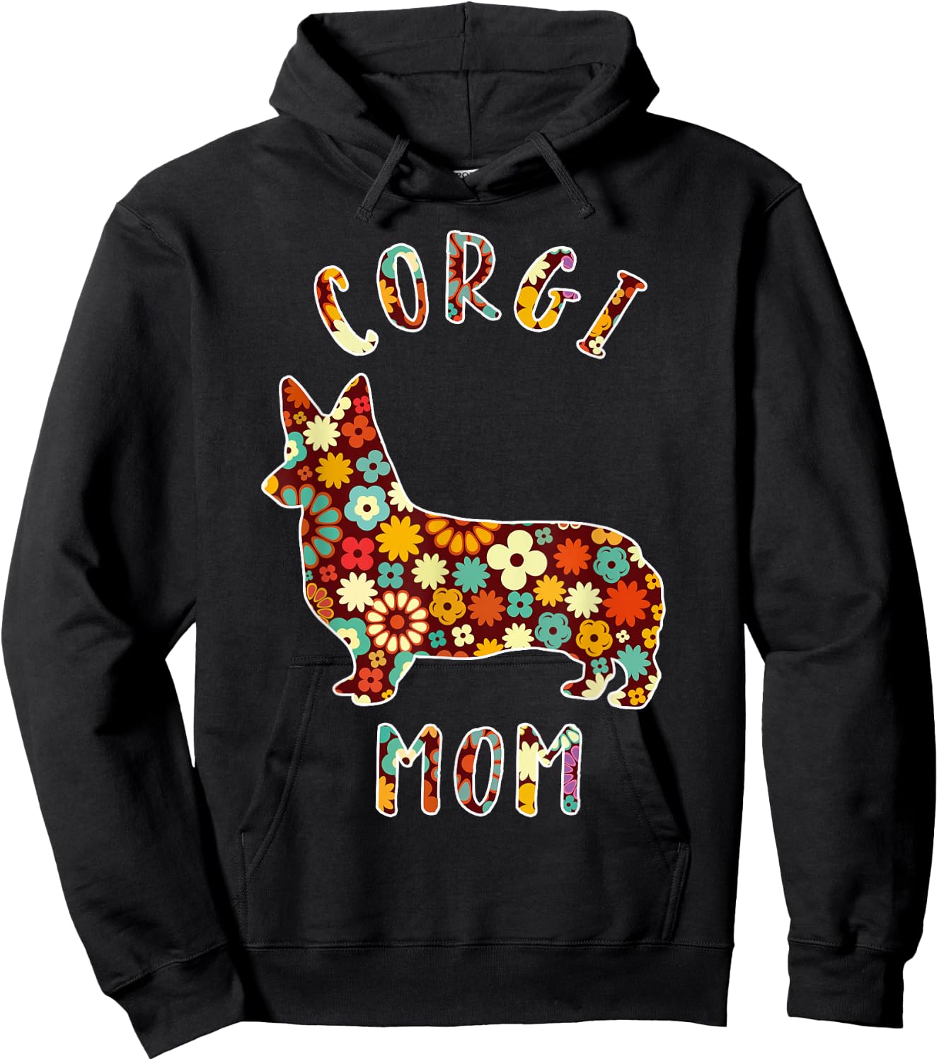 Corgi Mom Corgi Mama Dog Mom Funny Corgi Owner Hoodie - Hoodie | Black