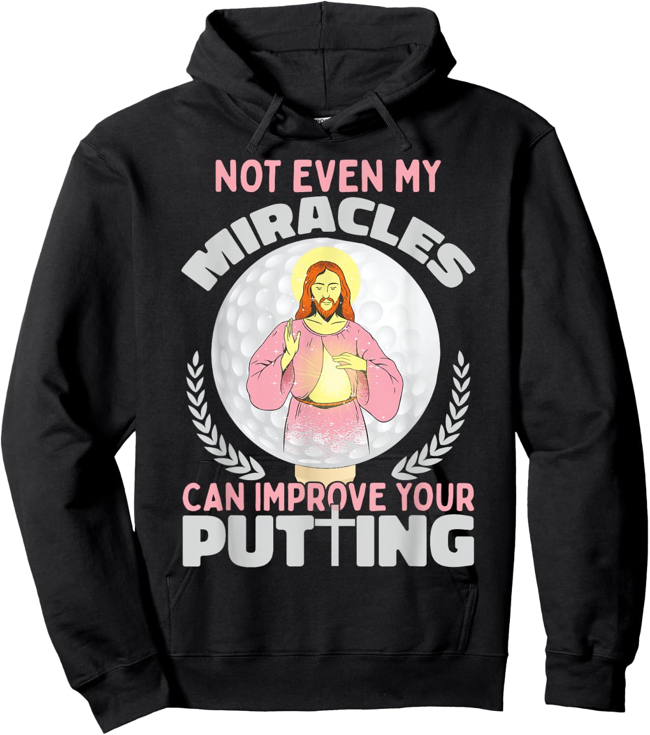 Ironic Jesus Golf Player Saying Golfer Golf Golfing Hoodie - Hoodie | Black