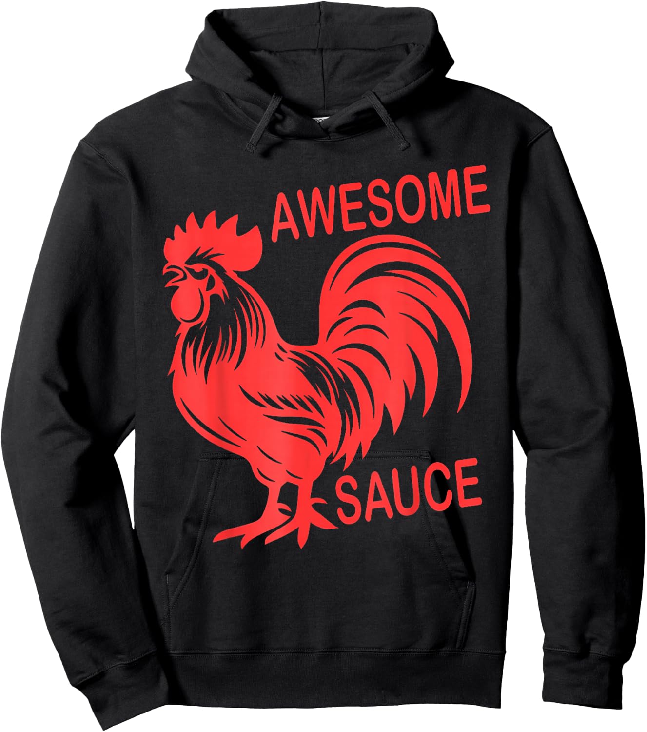 Awesome Sauce With Picture Of Rooster Hoodie - Hoodie | Black