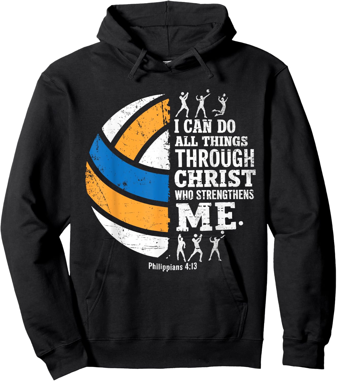 Christian Volleyball I Can Do All Things Religious Faith Hoodie - Hoodie | Black