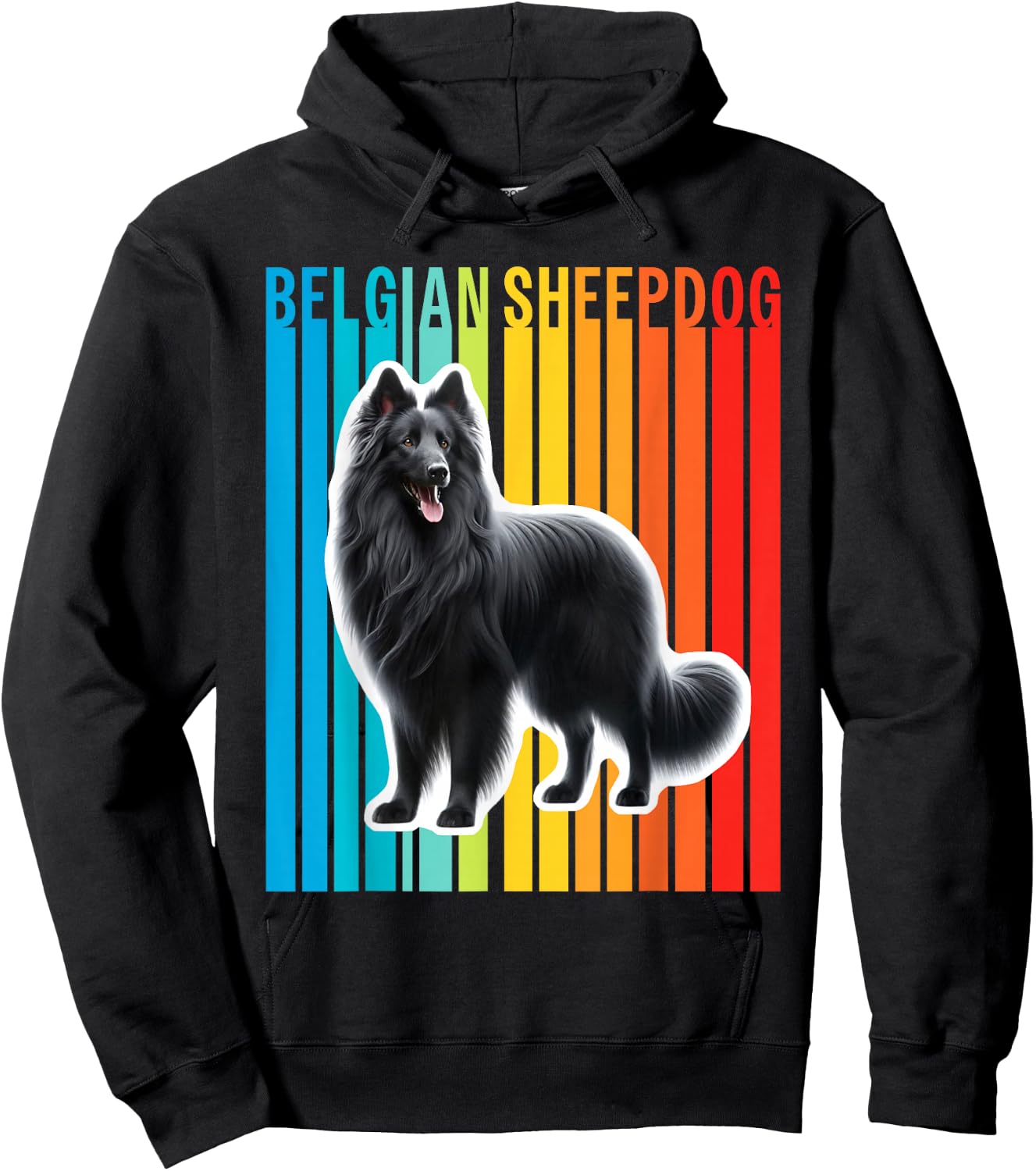 Colorful Belgian Sheepdog Hoodie - Hoodie | Black
