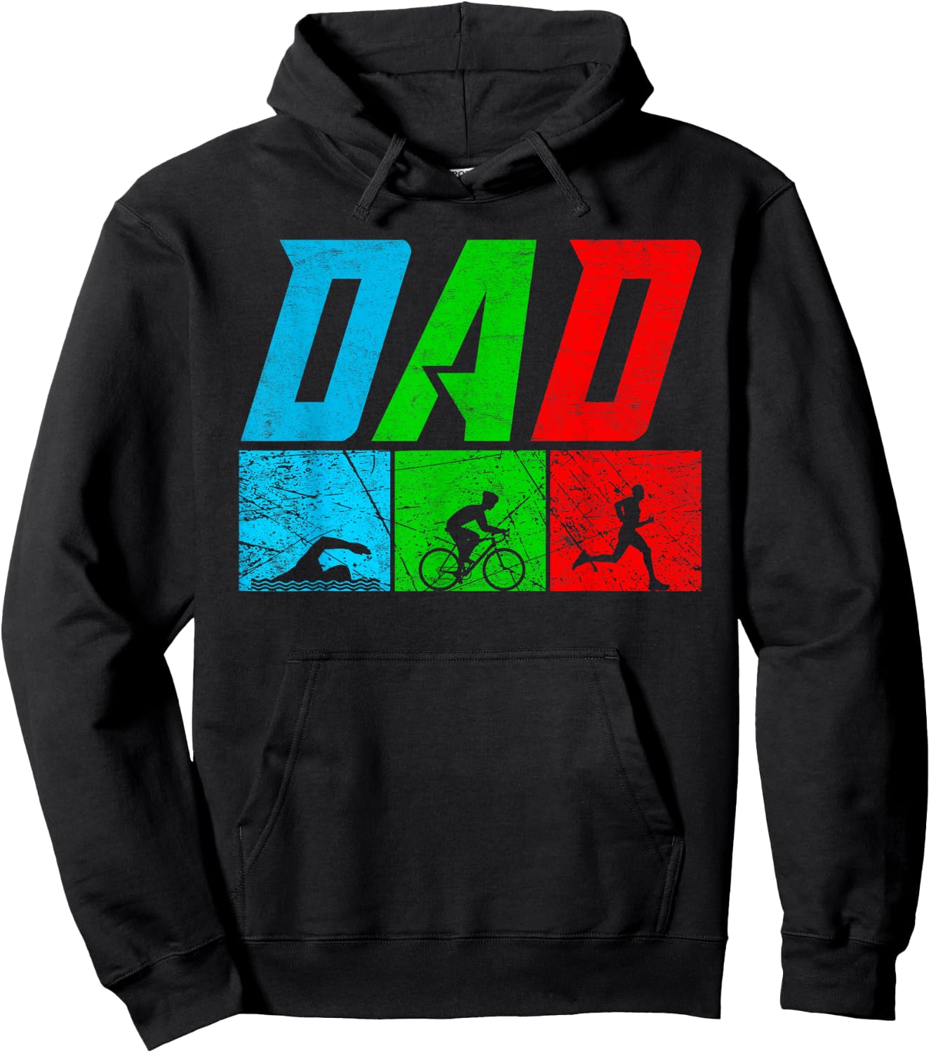 Fathers TRIATHLON DAD Triathletics Funny Triathlete Hoodie - Hoodie | Black