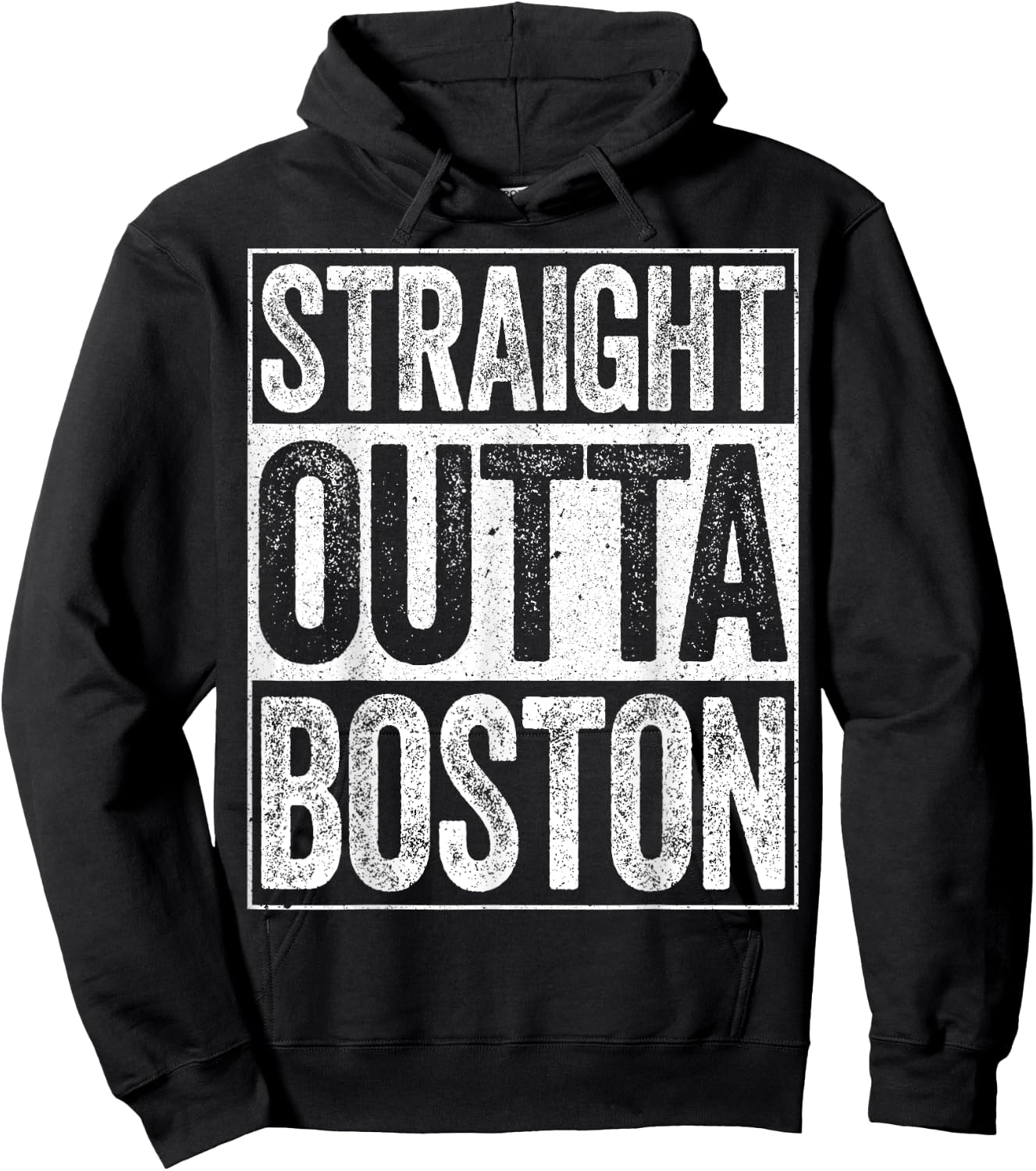 Straight Outta Boston Massachusetts State Shirt Hoodie - Hoodie | Black