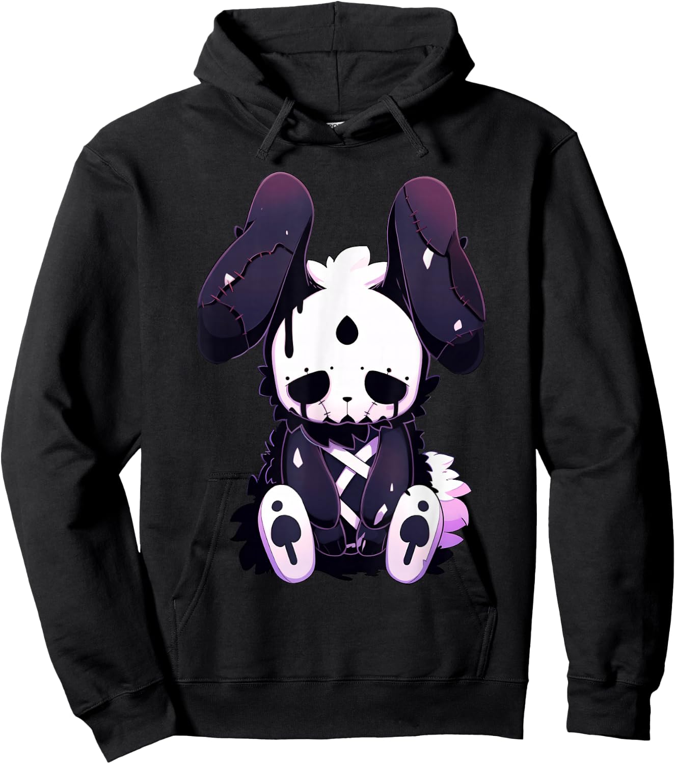 Goth Bunny E-Girl Cute Kawaii Rabbit Gothic Outfit Grunge Hoodie - Hoodie | Black