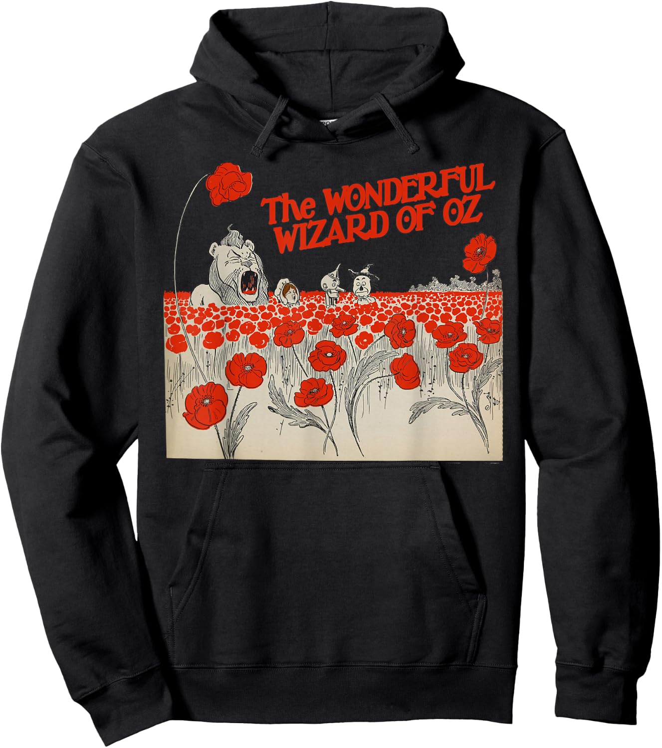Poppy Field Tin Man Lion Scarecrow Toto Dorothy Wizard of OZ Hoodie - Hoodie | Black