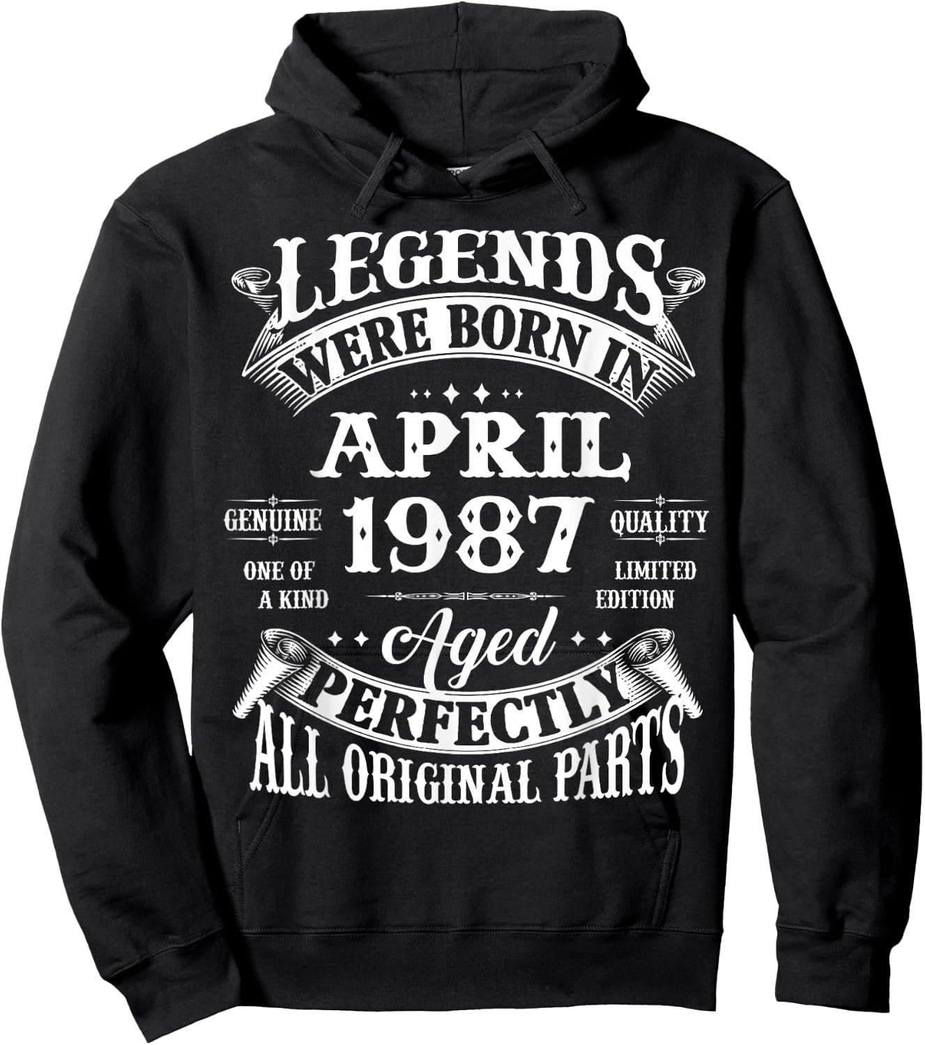 39th Birthday Legends Born In April 1987 39 Years Old Hoodie - Hoodie | Black