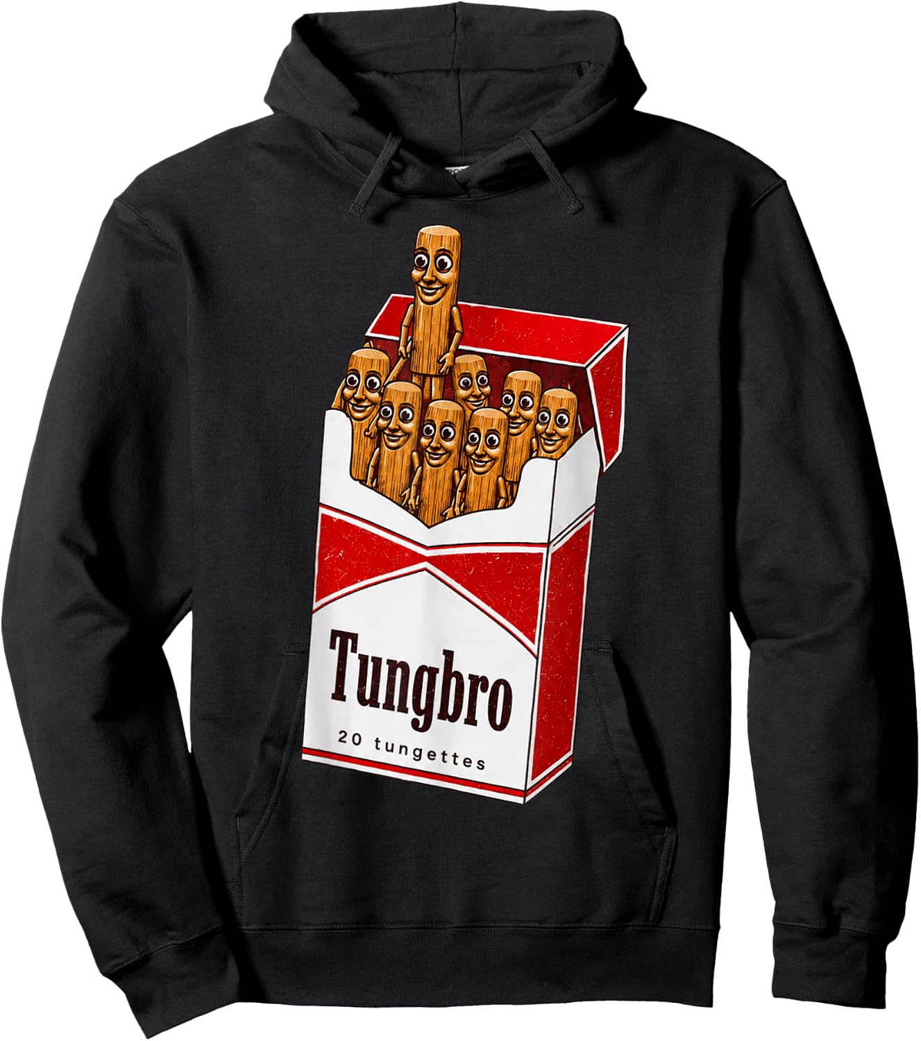 Tung Tung Sahur Cigarette Pack Parody Funny Brainrot Meme Hoodie - Hoodie | Black