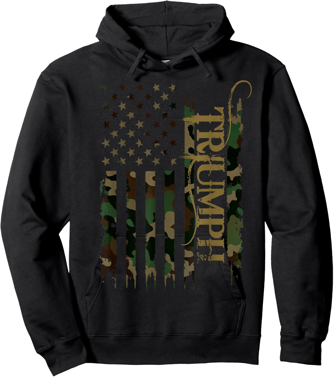 Triumph United States Distressed Camo US Flag , black Hoodie - Hoodie | Black