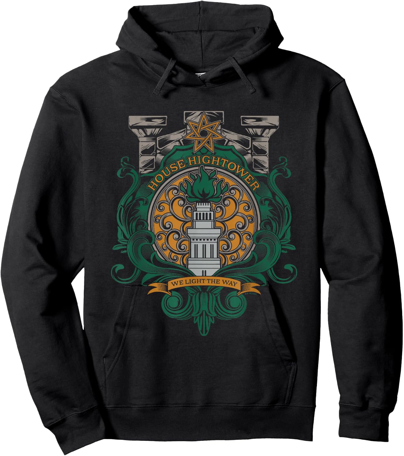 Game Of Thrones Iconic House Hightower We Light The Way Logo Hoodie - Hoodie | Black