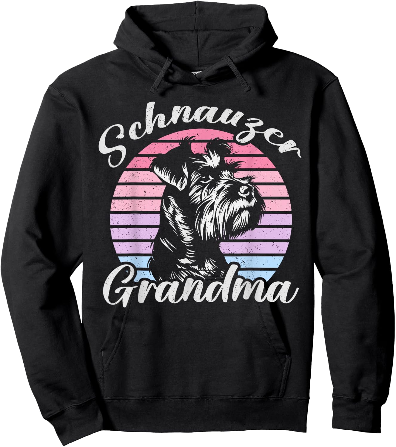 Schnauzer Grandma Pet Funny Mother's Day Vintage Hoodie - Hoodie | Black