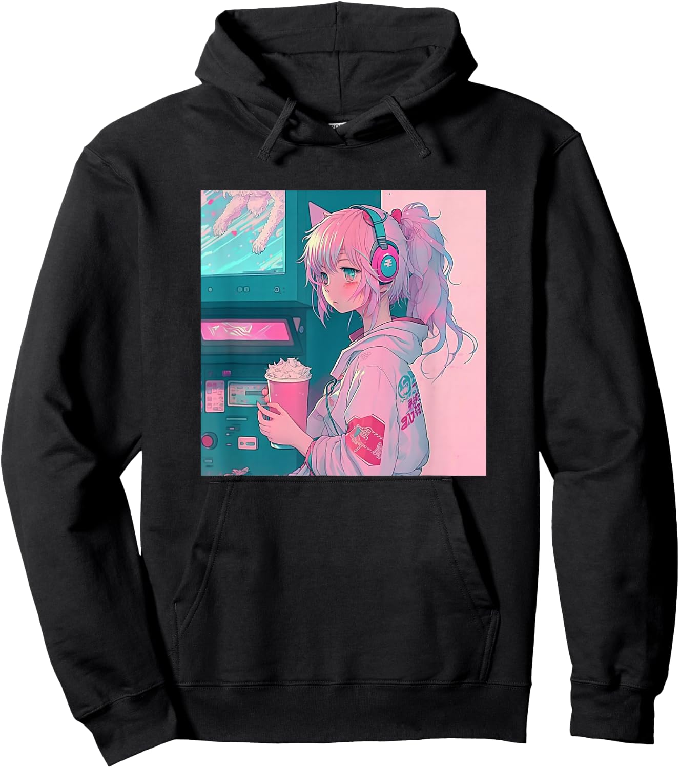 Japanese Anime Girl Hoodie - Hoodie | Black