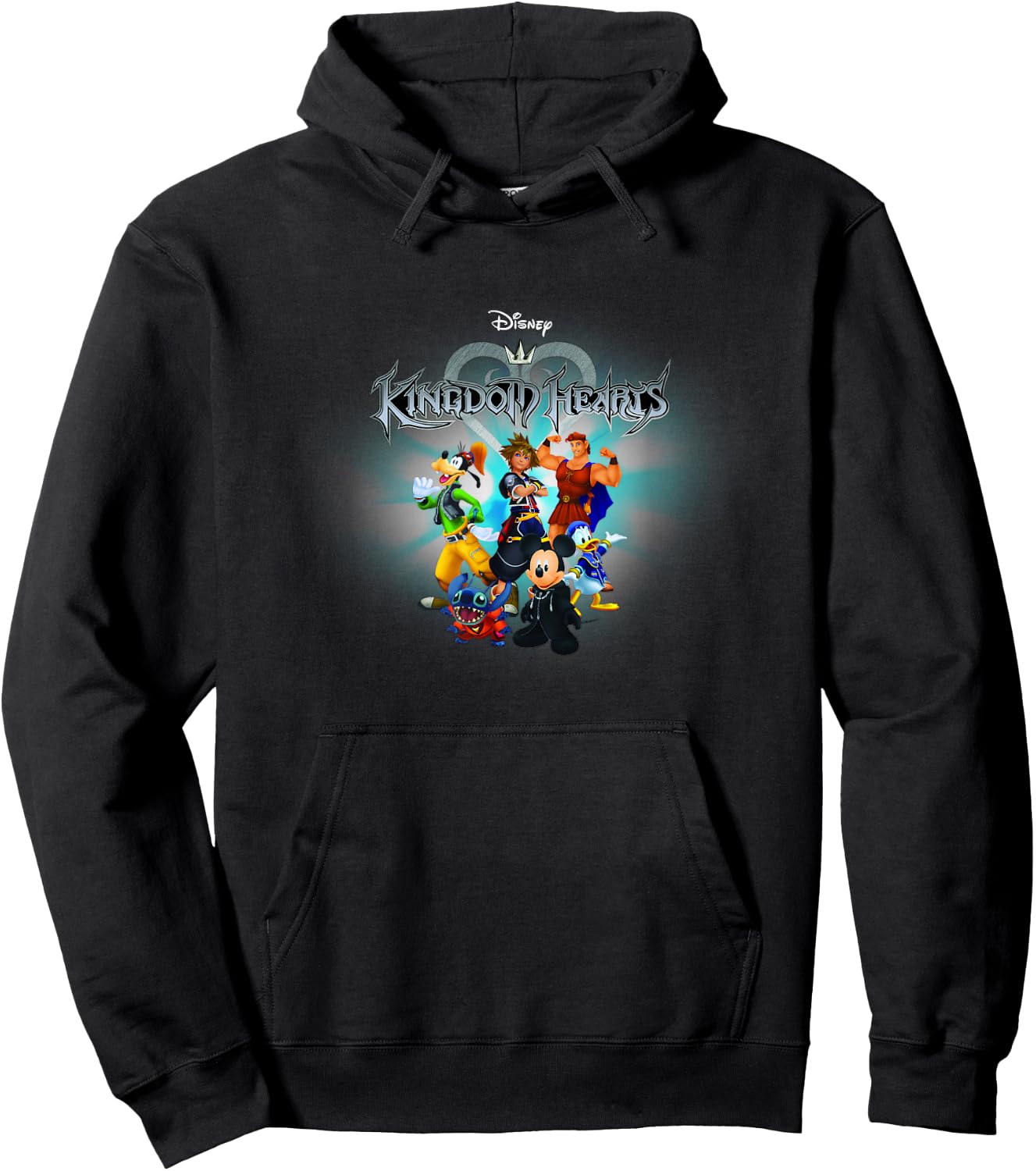 Disney Kingdom Hearts Center Hero Burst Group Shot Poster Hoodie - Hoodie | Black