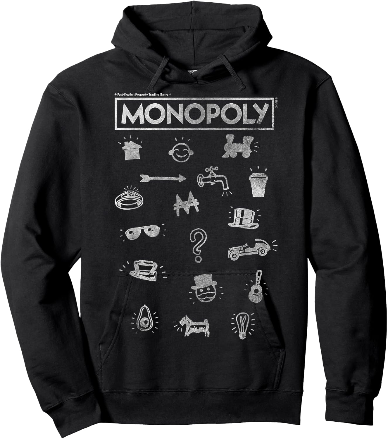 Monopoly Classic Game Piece Icons & Logo Hoodie - Hoodie | Black