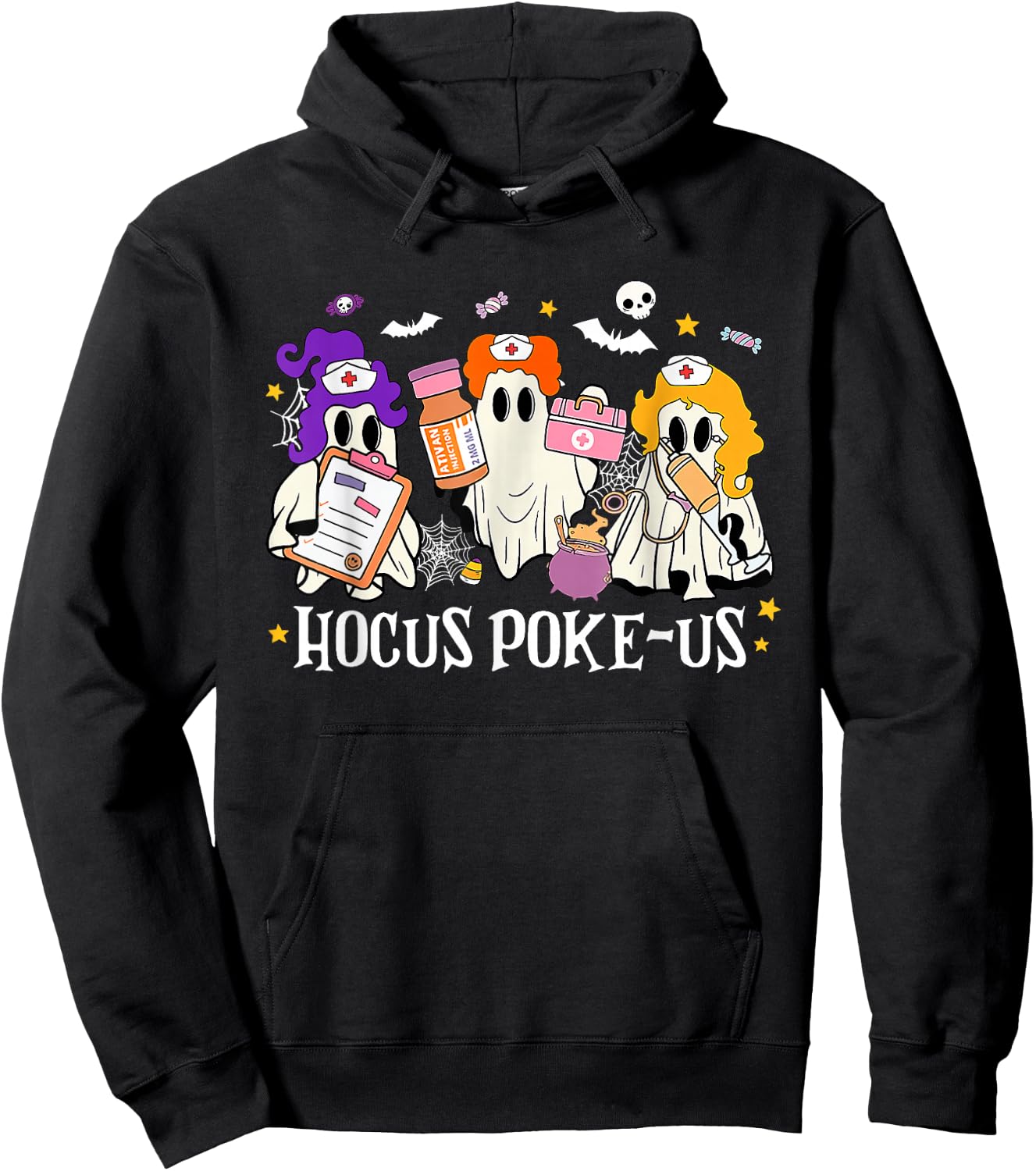 Hocus Poke-us Nurse Hocus Pocus Spooky Nurse Halloween Hoodie - Hoodie | Black
