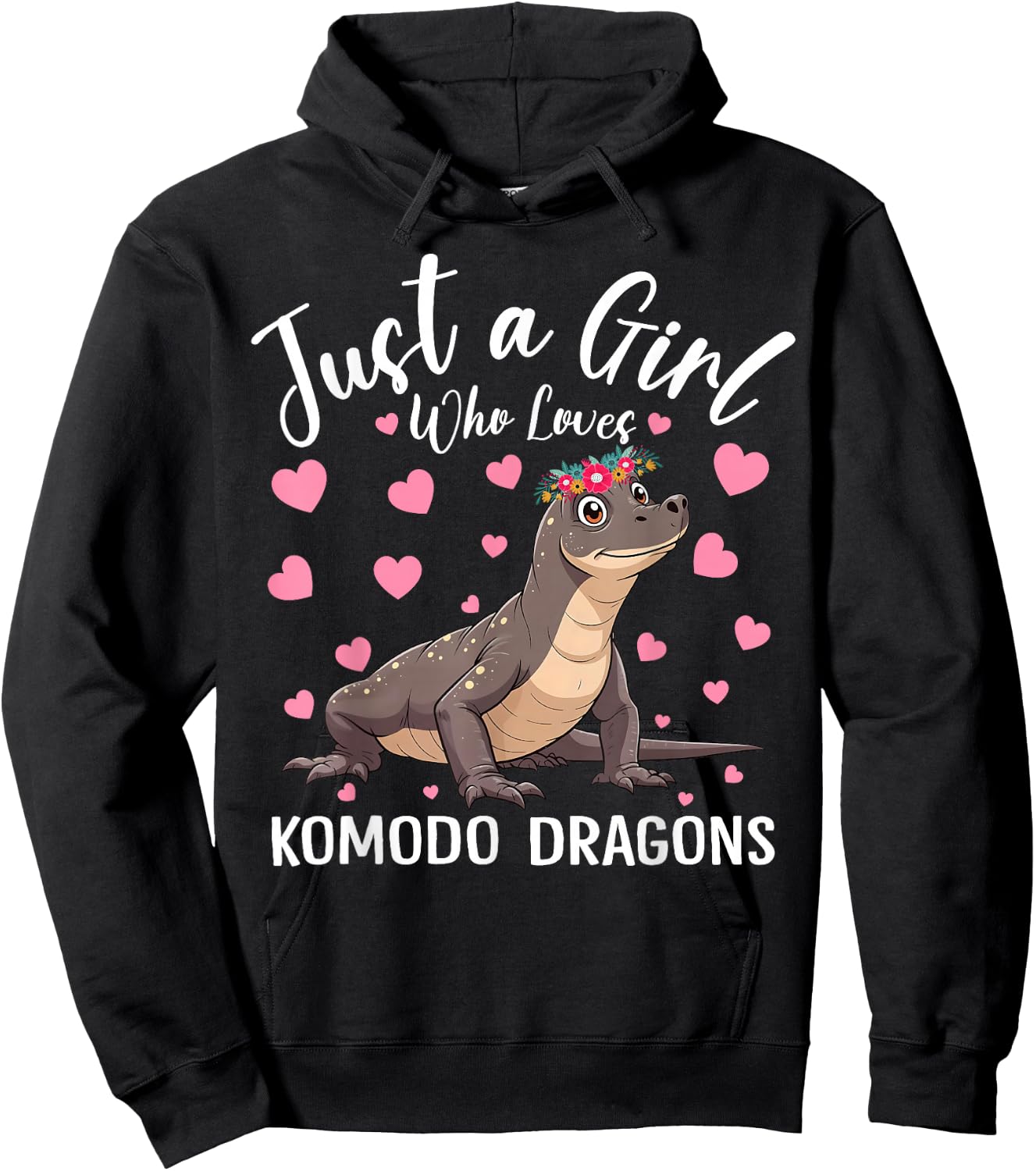 Just A Girl Who Loves Komodo Dragons Women And Girls Hoodie - Hoodie | Black