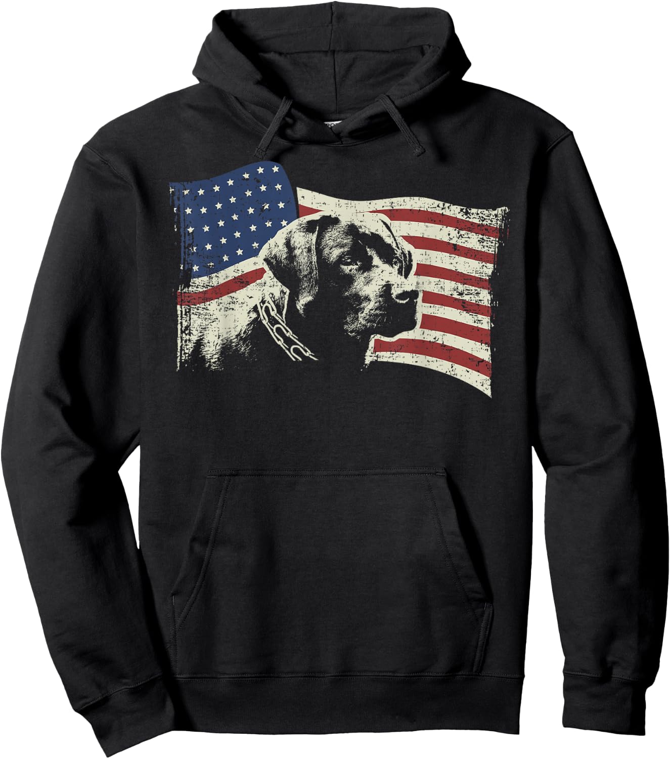 Patriotic USA Flag Black Labrador Gift Lab Owners Hoodie - Hoodie | Black