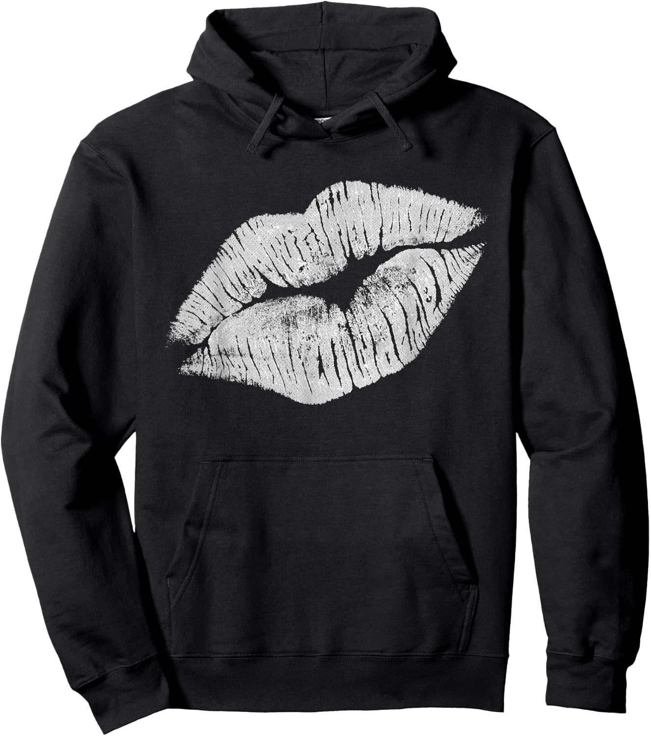 White Kissing Lipstick | Perfect 80s Party Design Hoodie - Hoodie | Black