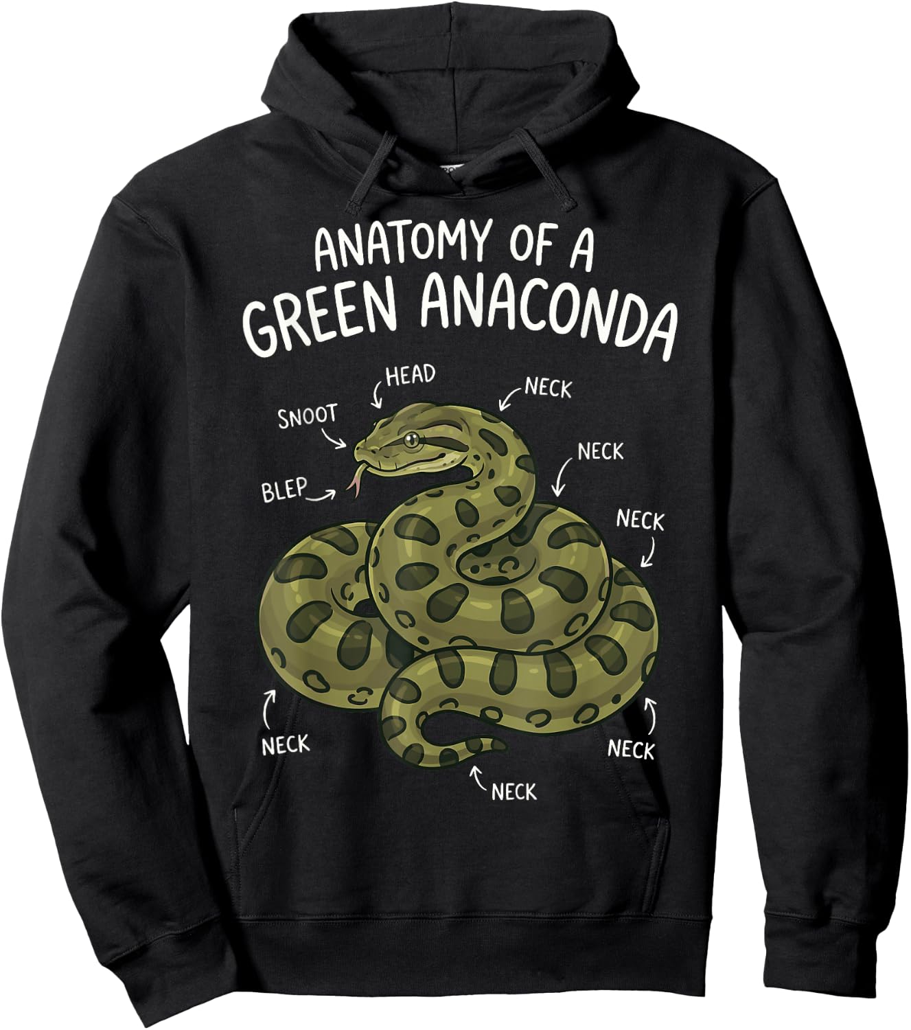 Anatomy of A Green Anaconda Hoodie - Hoodie | Black