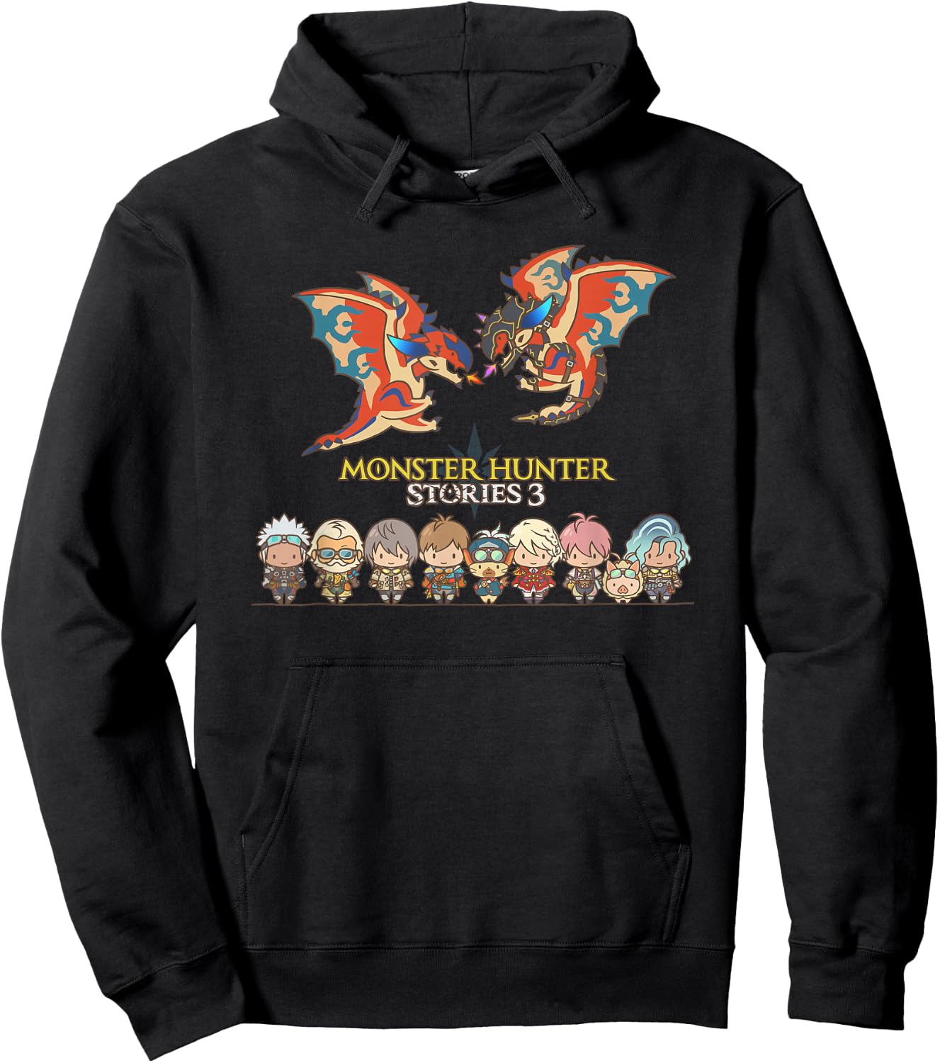 Monster Hunter Stories 3 Chibi Art FP Hoodie - Hoodie | Black