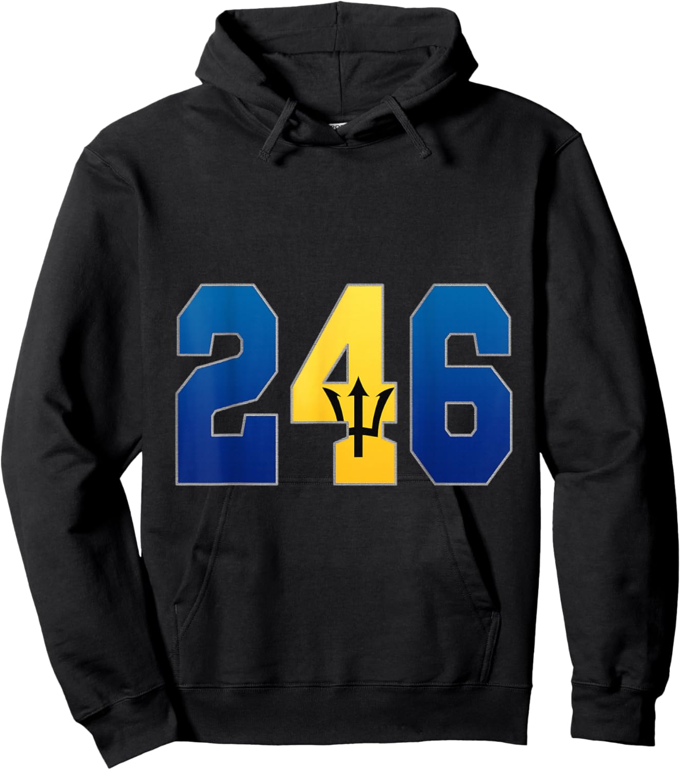 Bajan shirt Barbados shirt area country code 246 Hoodie - Hoodie | Black