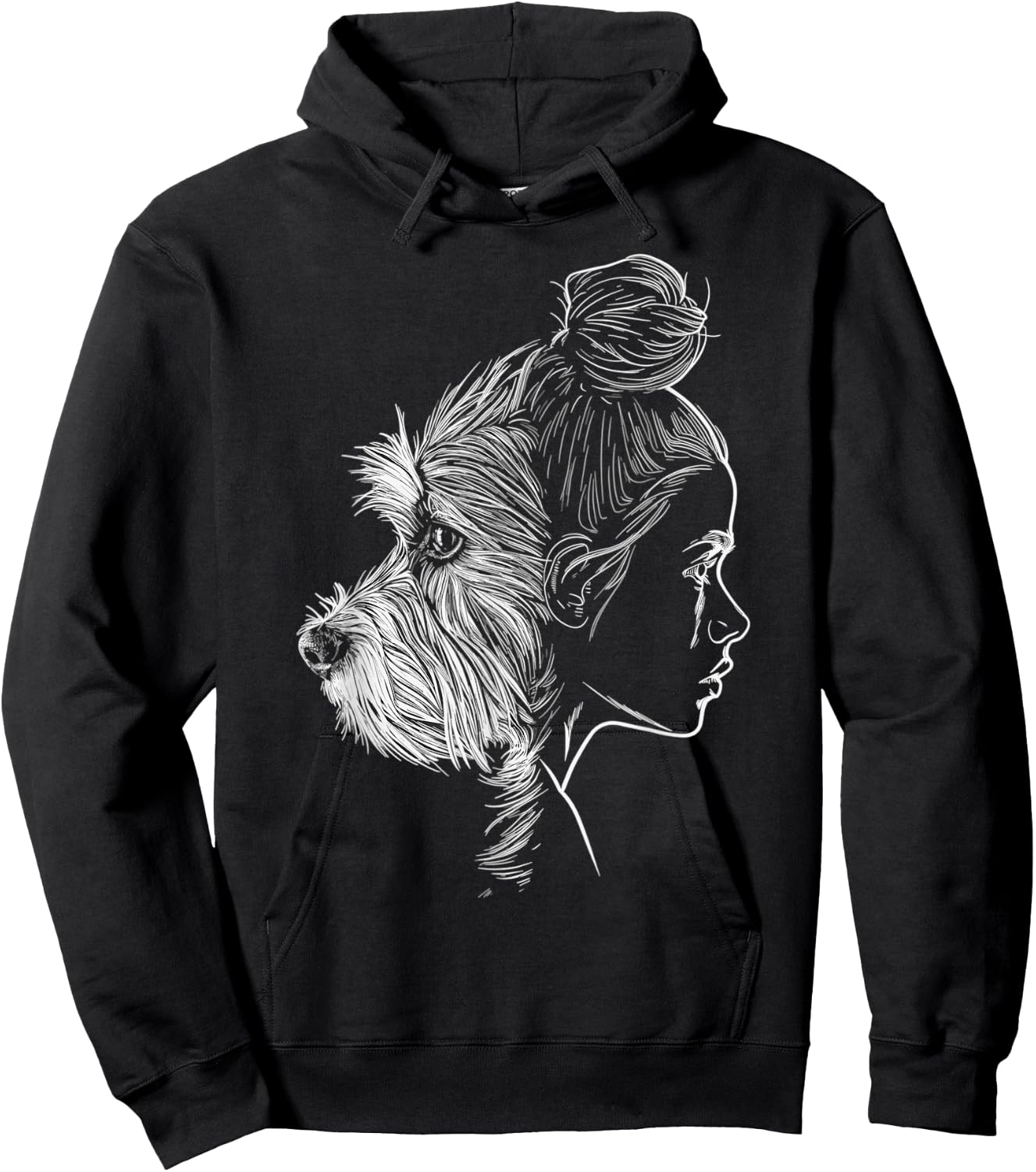 Schnauzer Mom Dog Art Schnauzer Lover Mother's Day Hoodie - Hoodie | Black