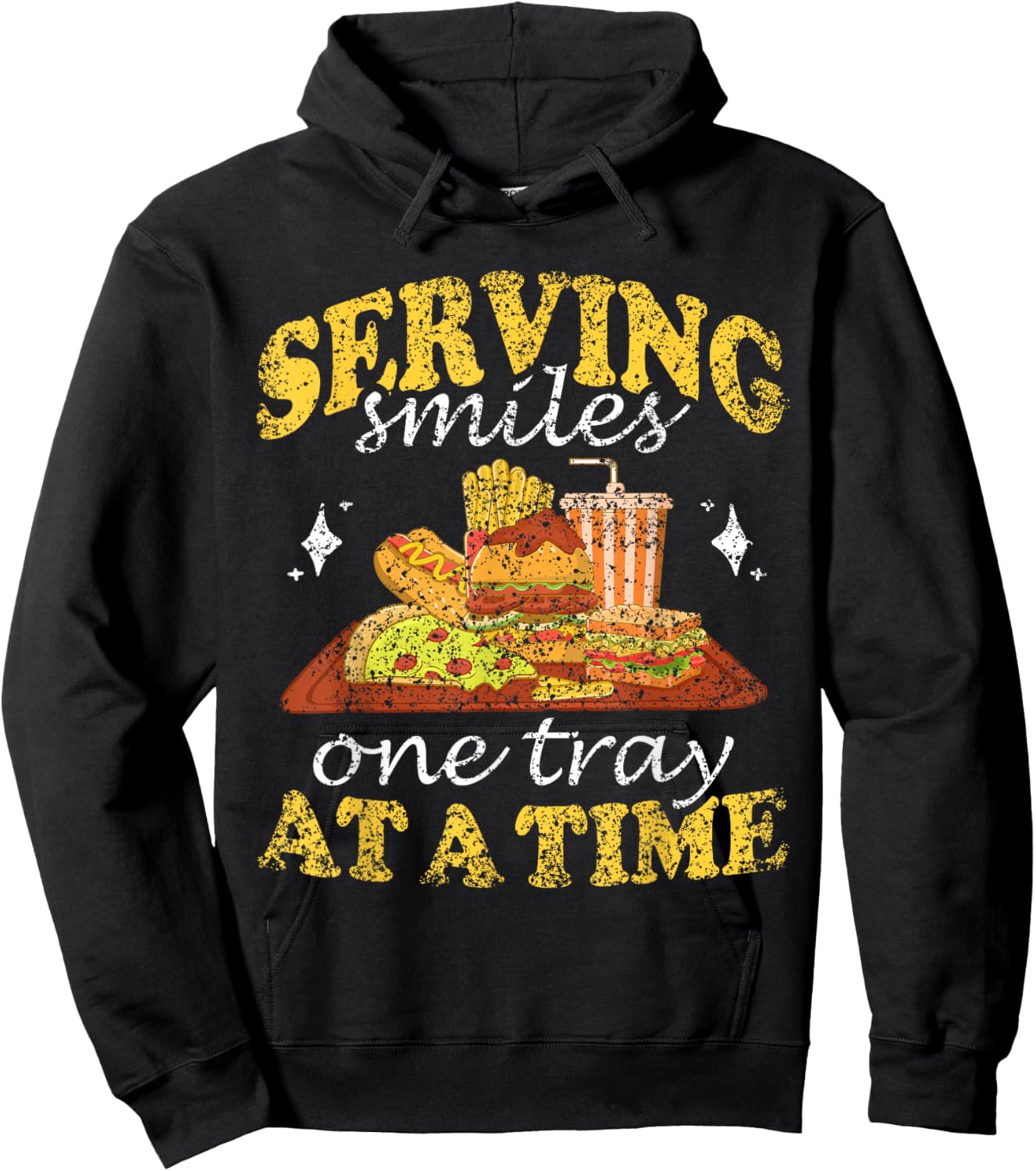 Serving Smiles One Tray At A Time Ladies Cafeteria Worker Hoodie - Hoodie | Black