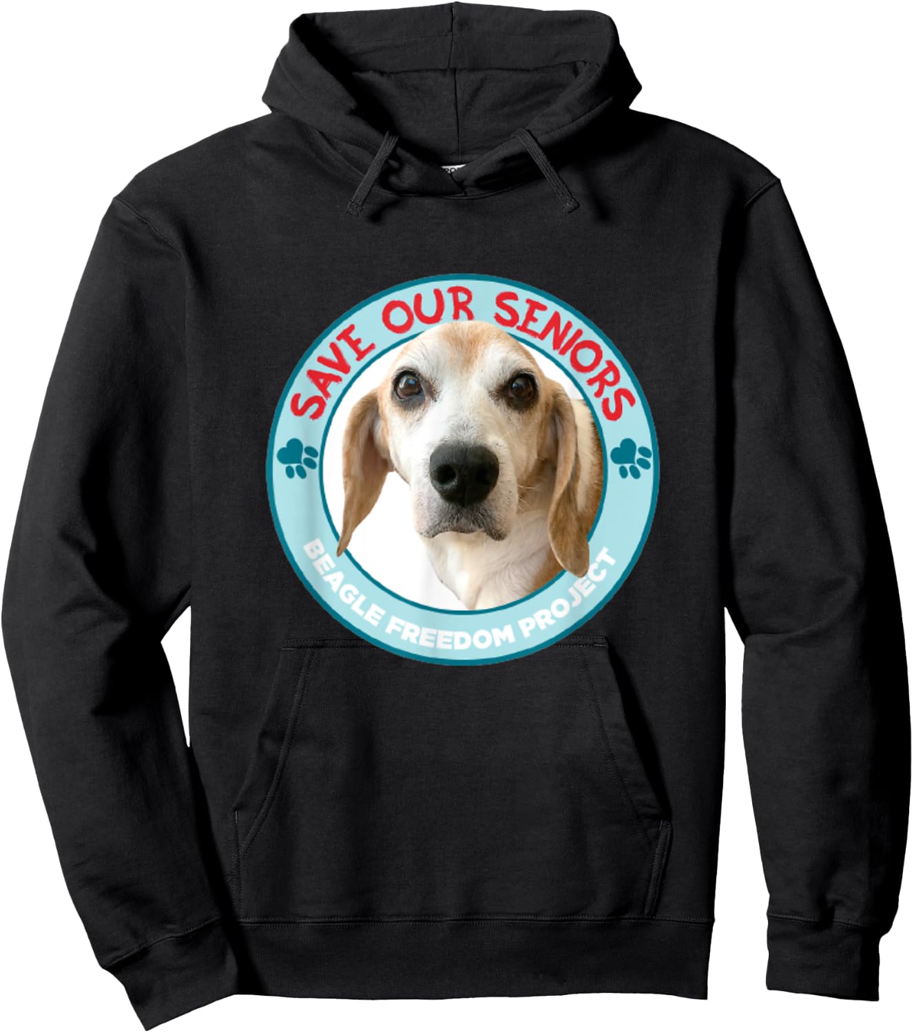 Beagle Freedom Project- Rescue Dogs- Save Our Seniors Hoodie - Hoodie | Black