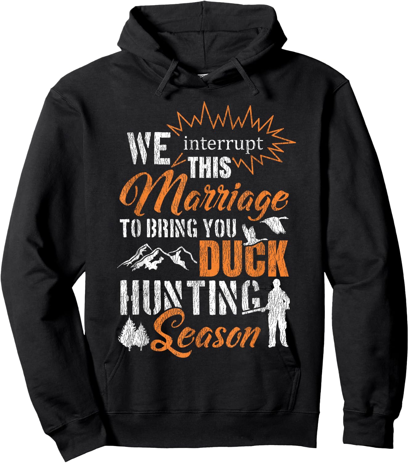 Duck Hunting Hunter Husband Wife Marriage Vintage We Hoodie - Hoodie | Black