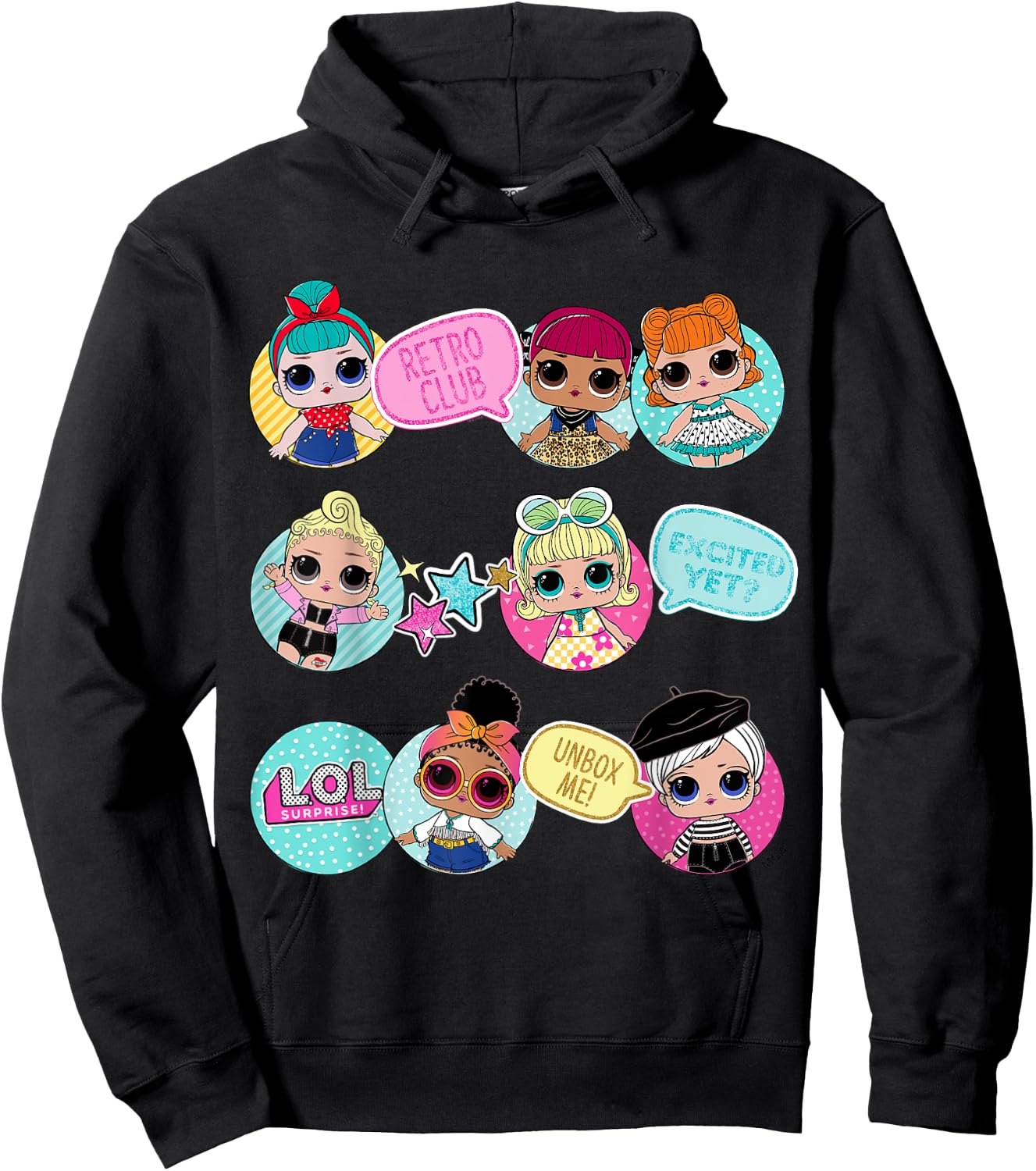 L.O.L. Surprise! Retro Club Aufgeregt, doch nicht? Unbox Me! , blue Hoodie - Hoodie | Black
