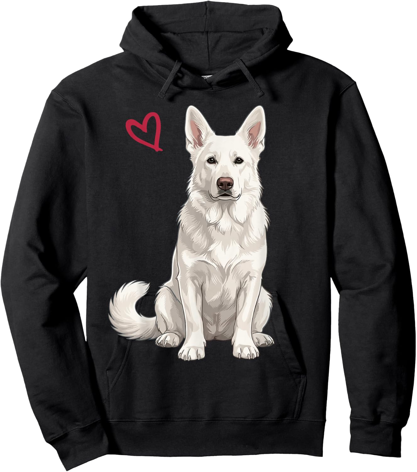 White German Shepherd Hoodie - Hoodie | Black