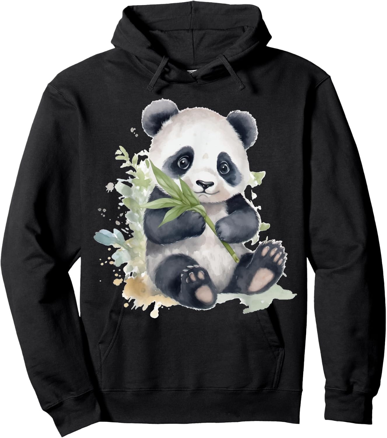Watercolor Panda Hoodie - Hoodie | Black