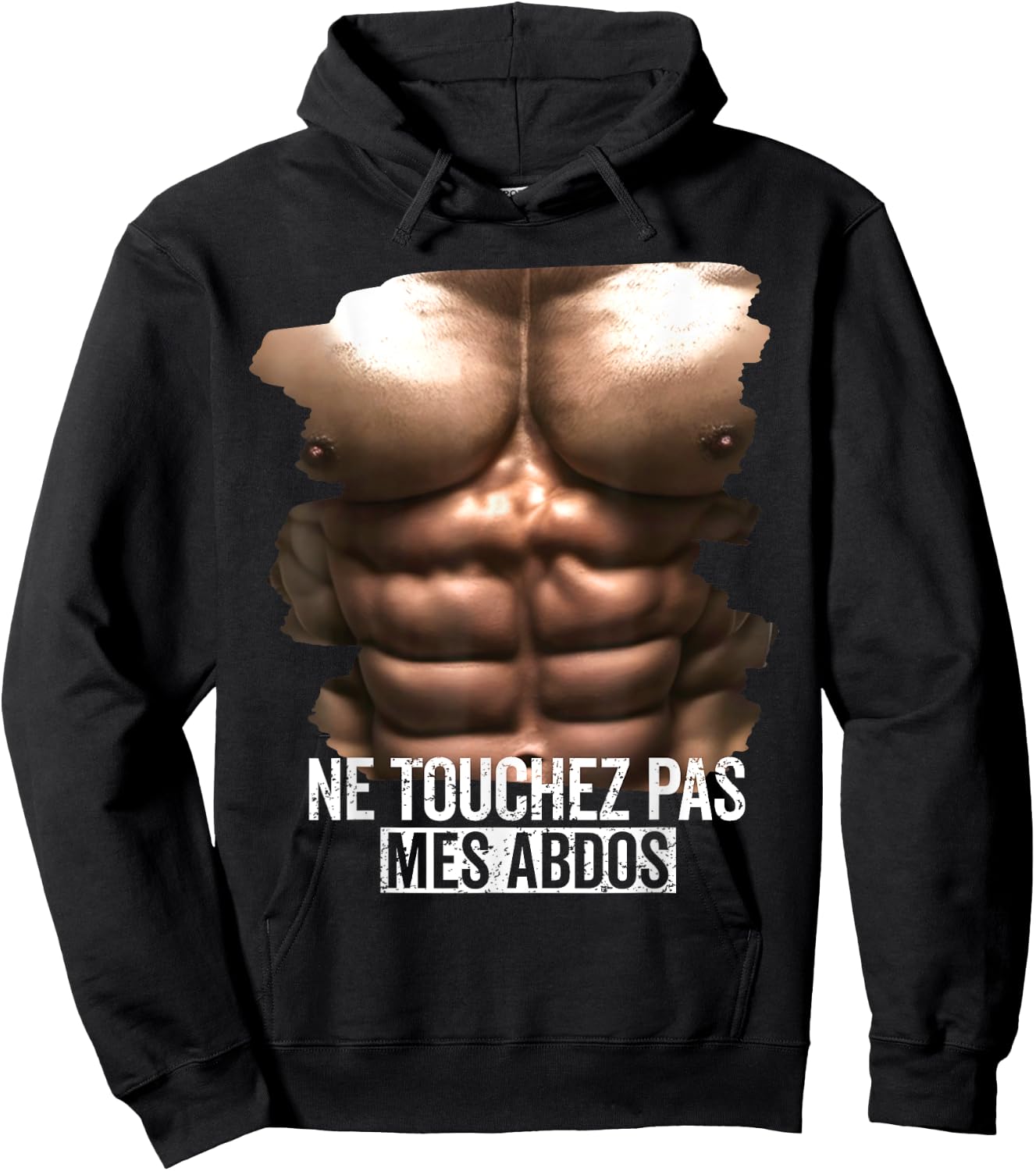 Fake Abs Humor Fake Muscle, Sixpack and Fake Ab Funny , Black, S Hoodie - Hoodie | Black