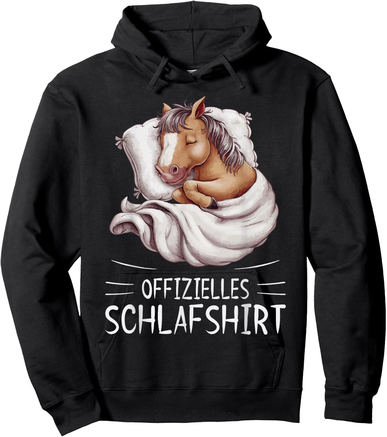 Official Sleep Shirt Horse Pyjamas , black Hoodie - Hoodie | Black