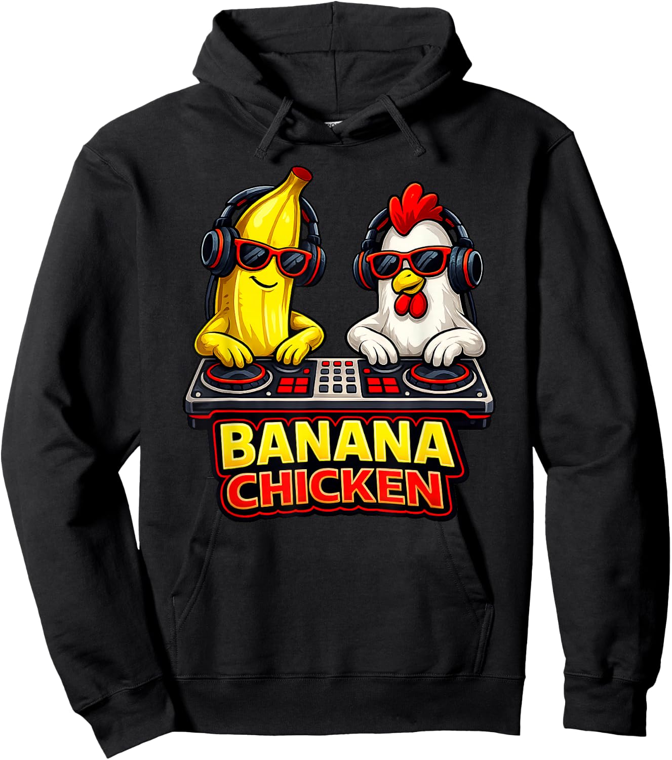 Chicken Banana Boys Kids Youth Funny Hoodie - Hoodie | Black
