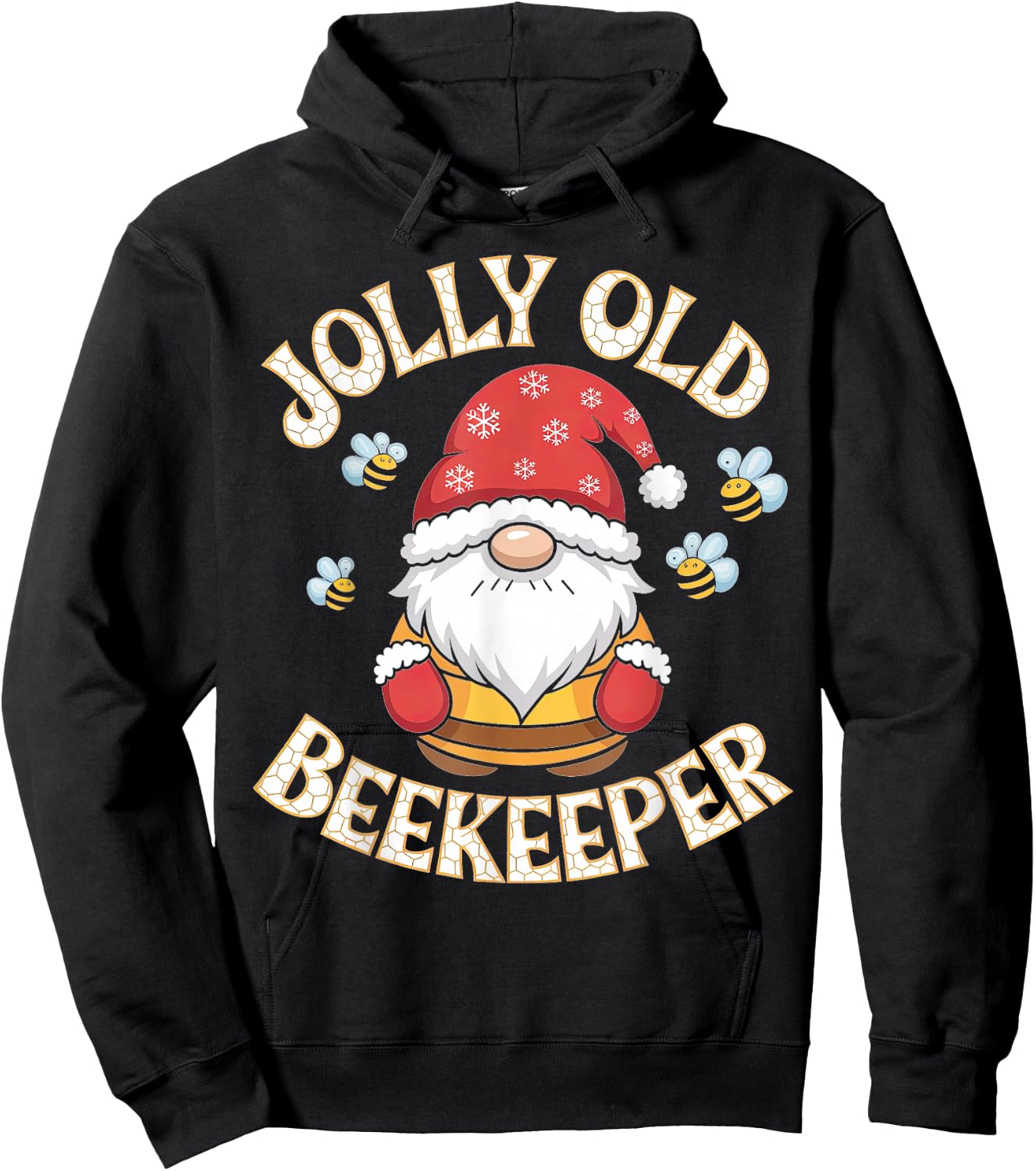 Jolly Old Beekeeper Christmas Gnome Fun Hoodie - Hoodie | Black