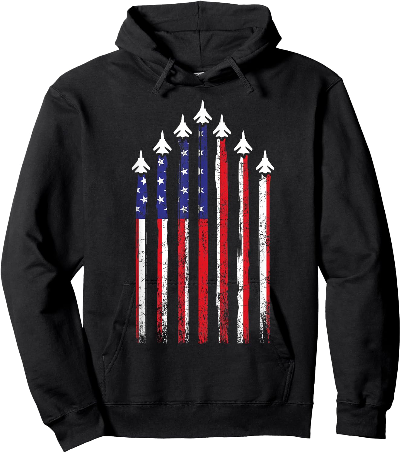 Air Force US Veterans 4th of July American Flag independence Hoodie - Hoodie | Black