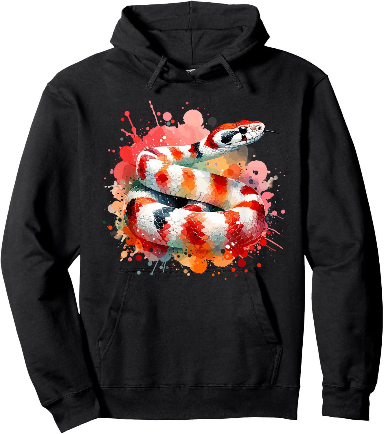 Watercolor Milk Snake Animal Snake Owner Reptile Milk Snake Hoodie - Hoodie | Black