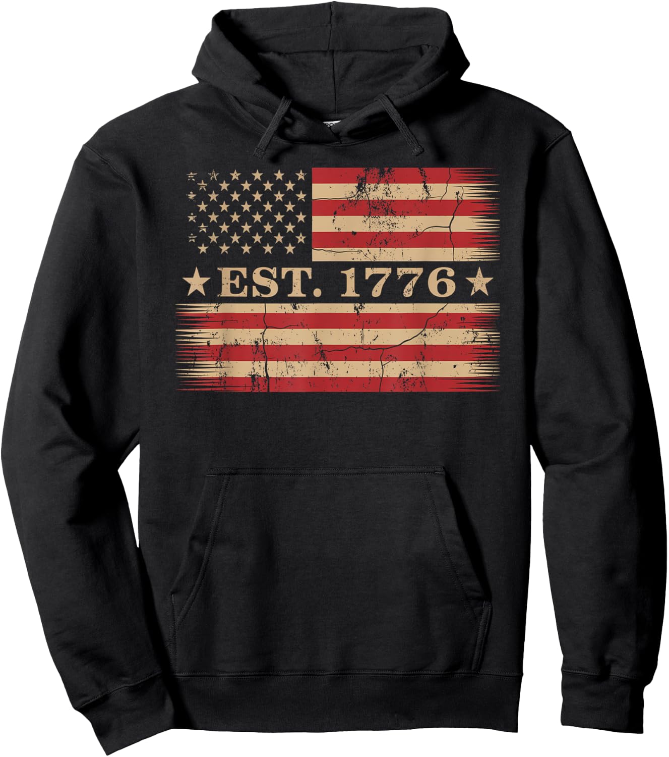 Patriotic 1776 Vintage 4th of July Retro Independence Day Hoodie - Hoodie | Black