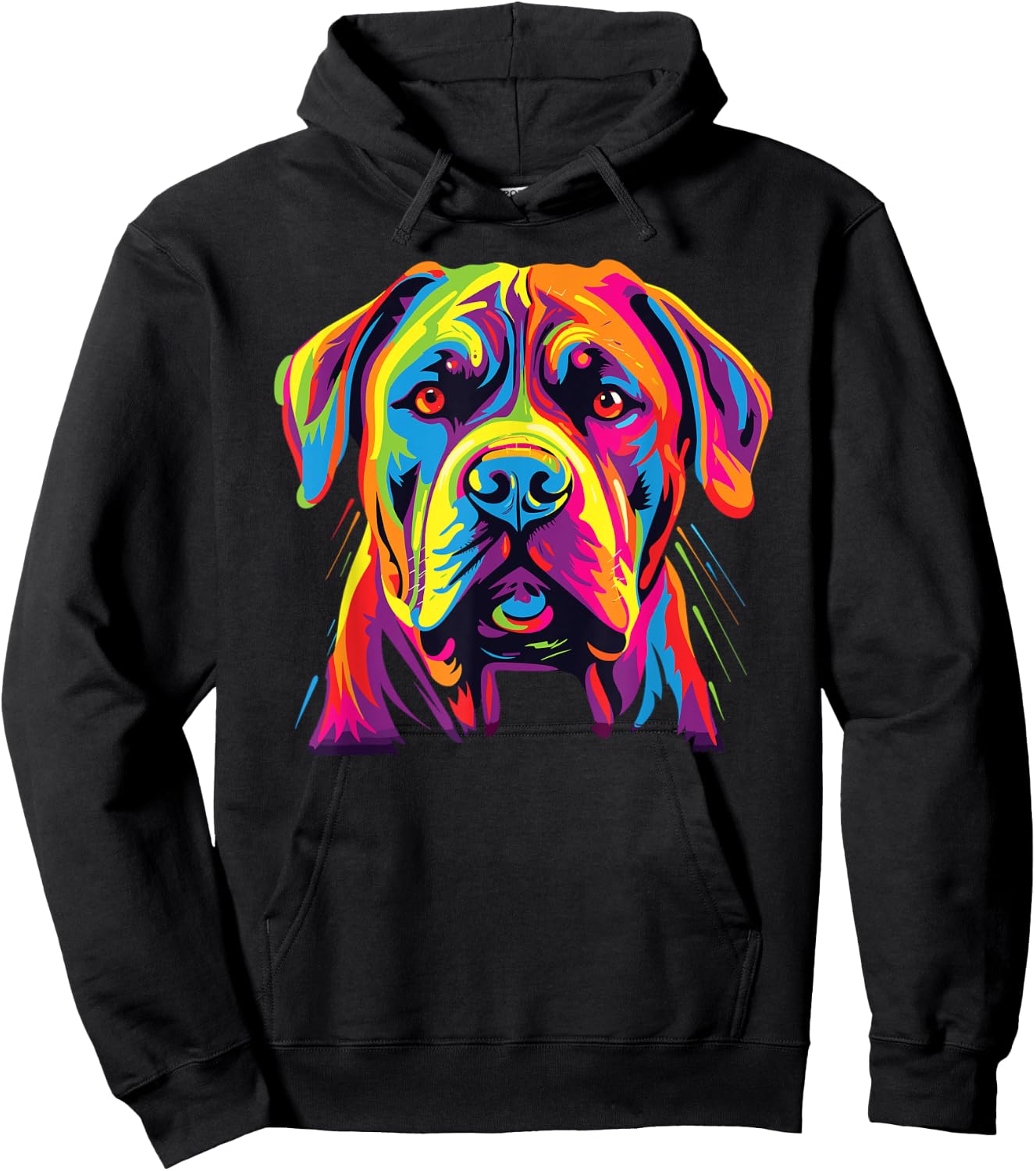 Watercolor Colorful Boerboel Dog Men Women Kids Hoodie - Hoodie | Black
